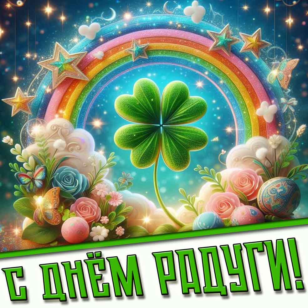 Открытка с днём радуги