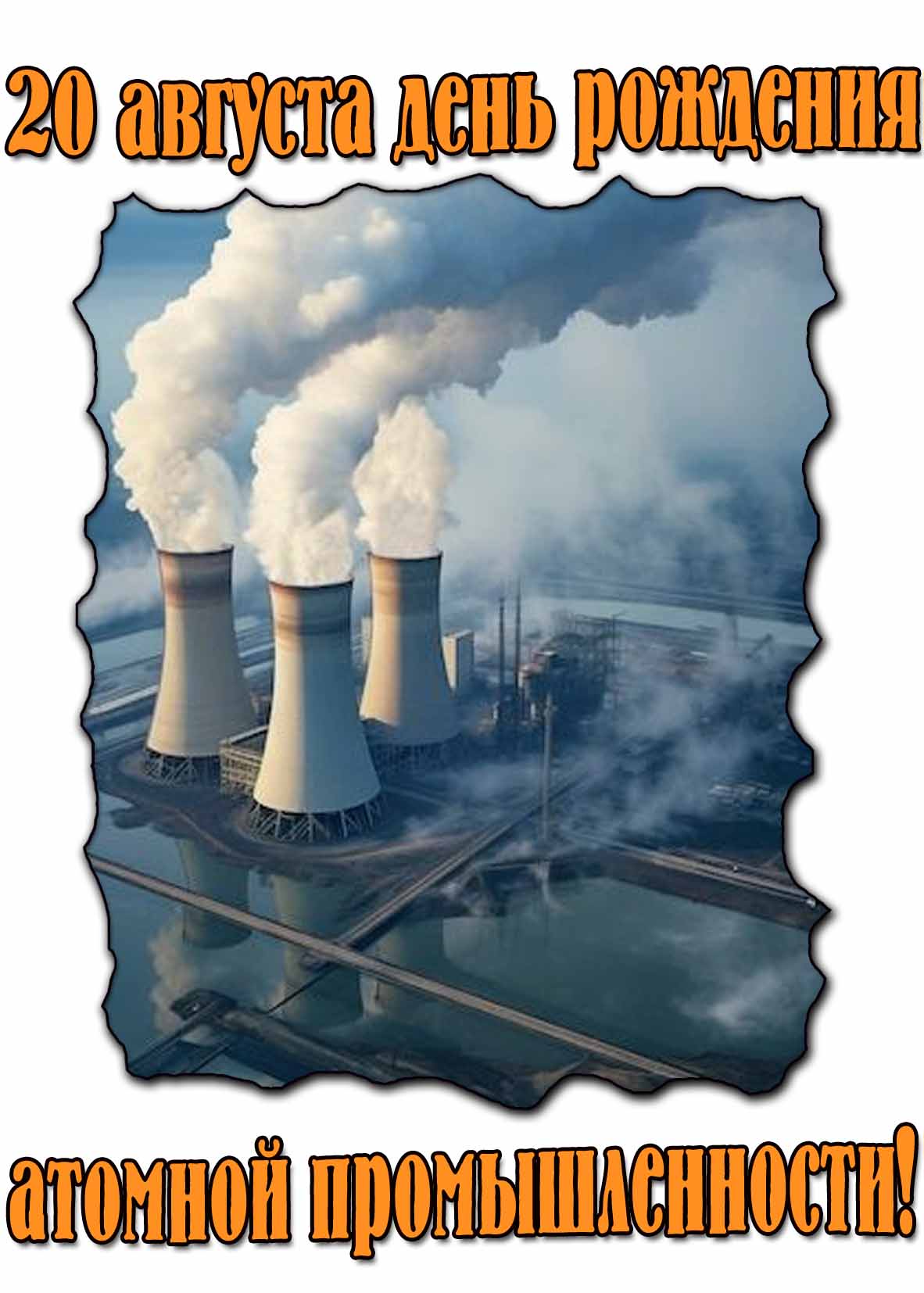 Открытка 20 августа день рождения атомной промышленности