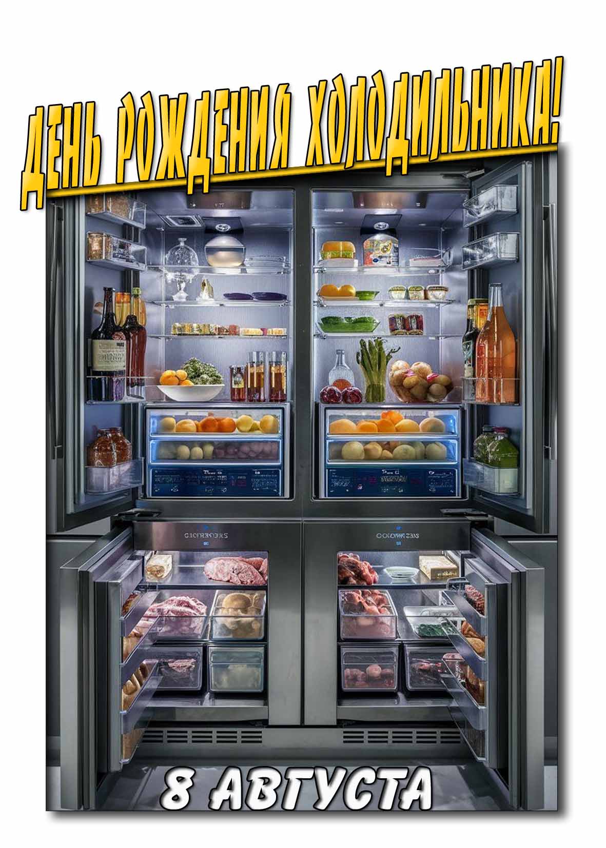 Картинка на день рождения холодильника