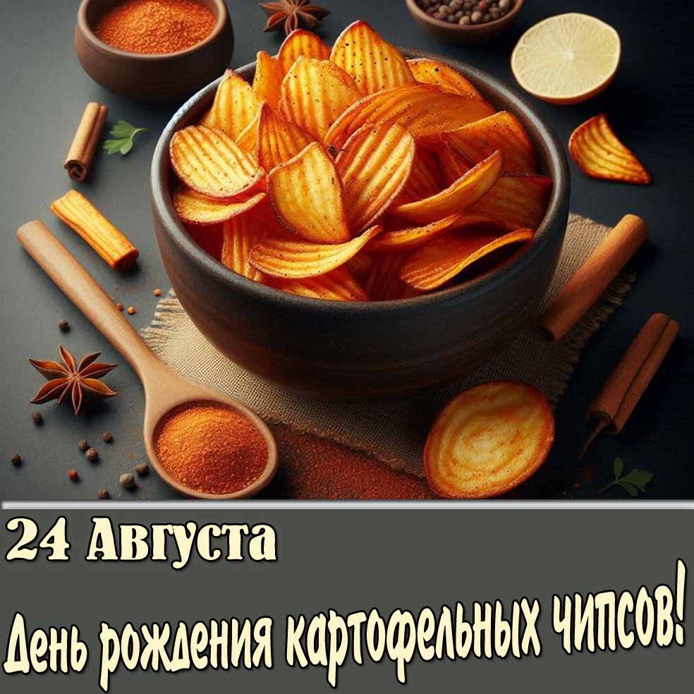 Открытка с днём чипсов