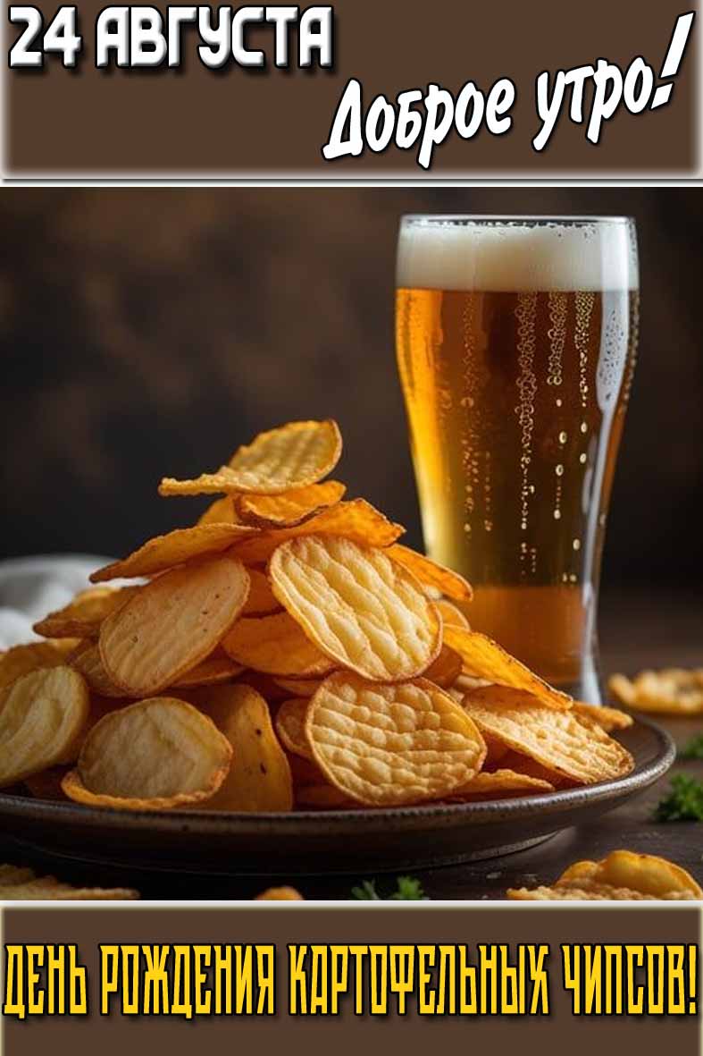 Картинка "24 августа доброе утро! День рождения картофельных чипсов!"