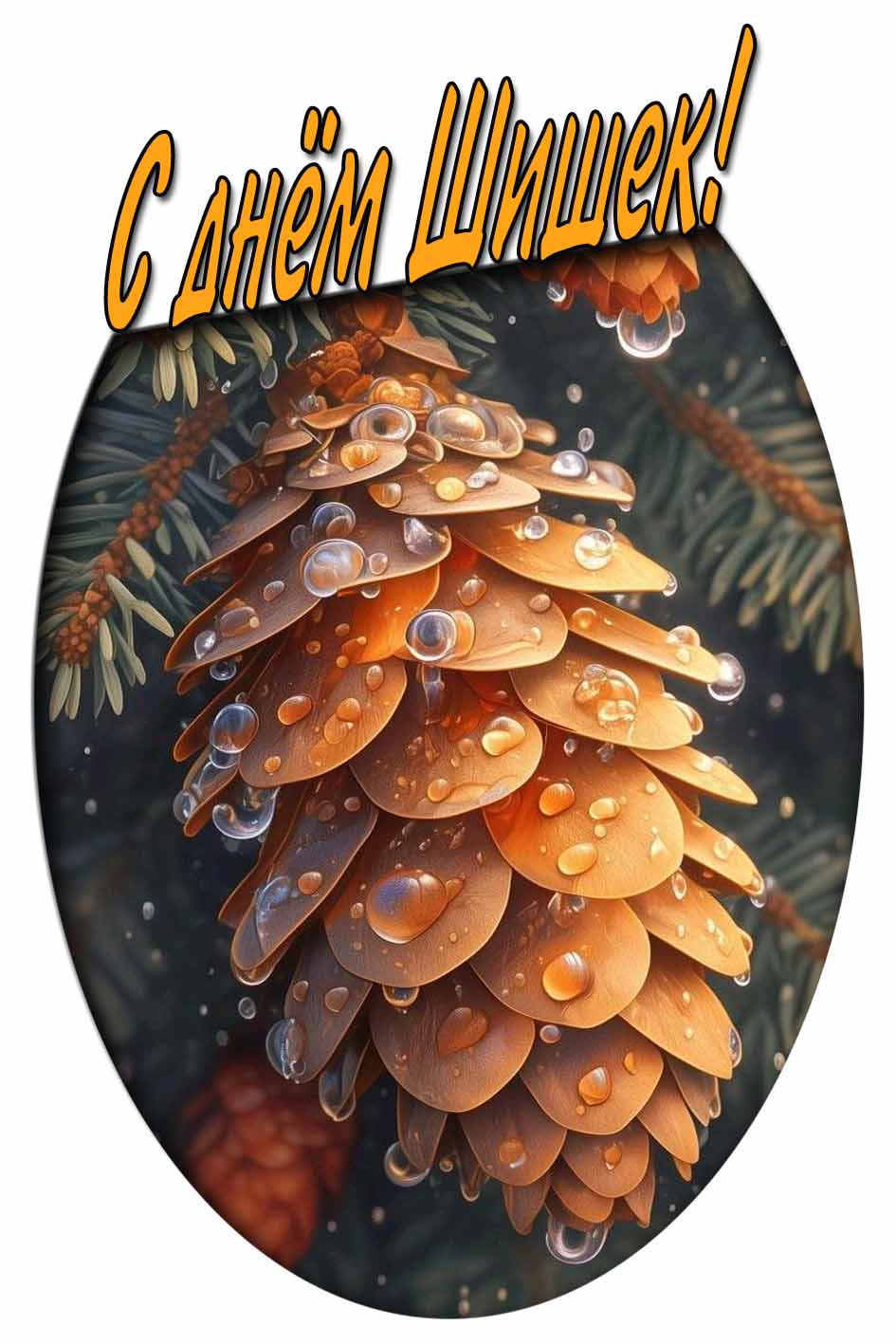 С днём шишек! - красивая открытка