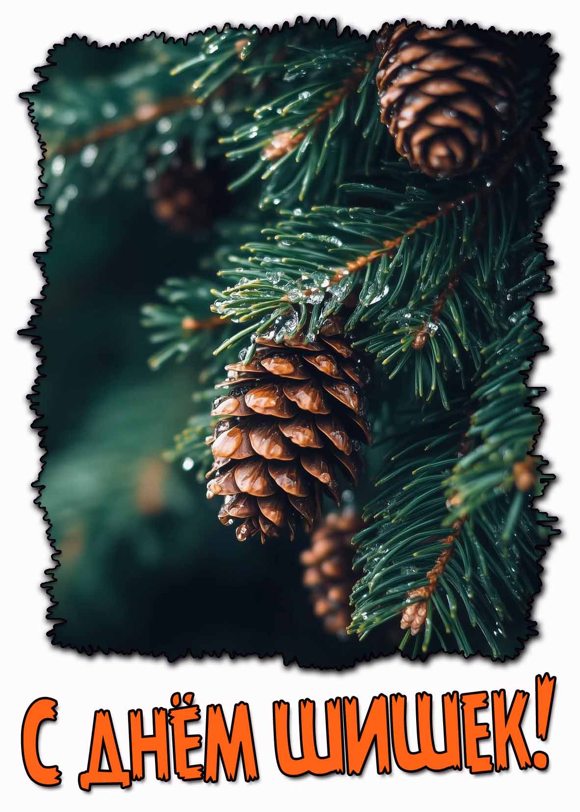 Открытка с днём шишек