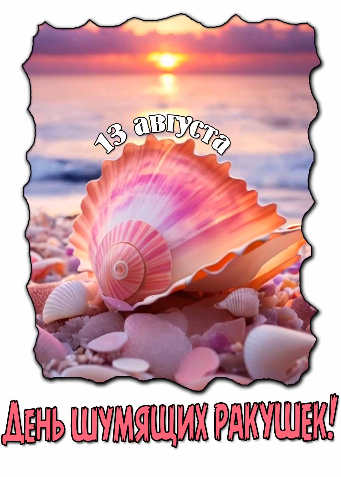 Красивая картинка на день шумящих ракушек 13 Августа