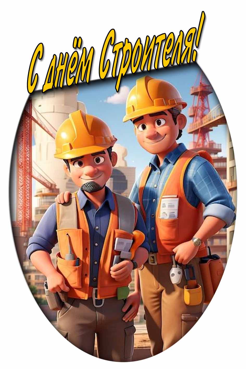 Мультяшная картинка с днём строителя