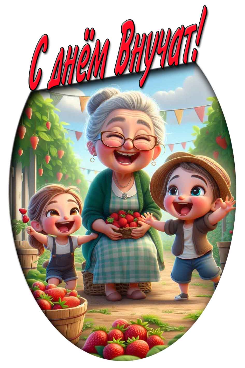 С днём внучат! - прикольная открытка