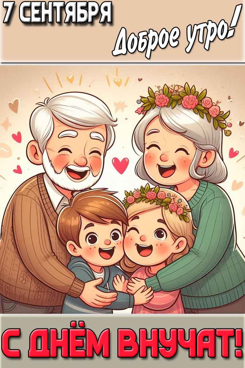 Картинка "7 сентября доброе утро! С днём внучат!"