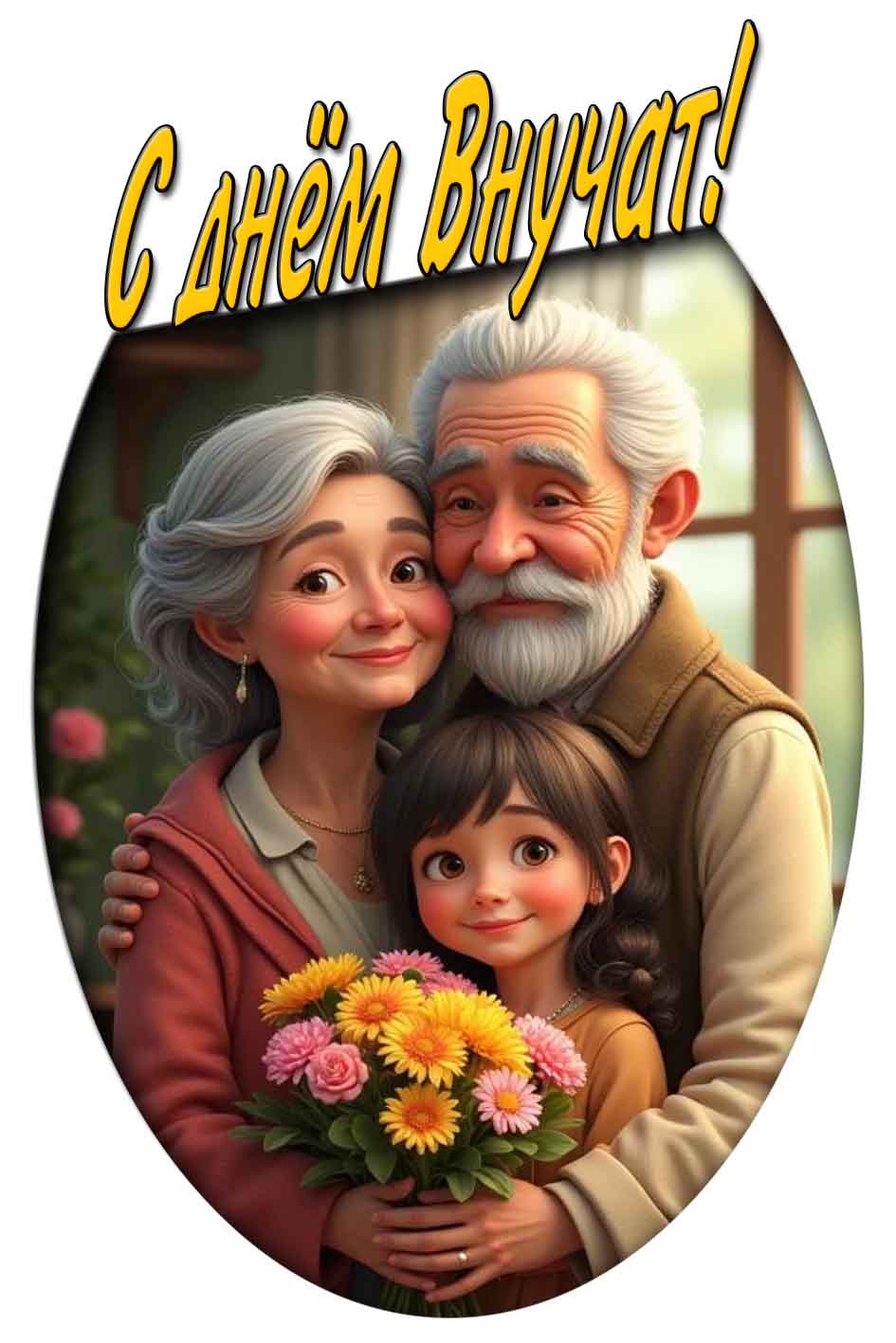 С днём внучат! - красивая открытка