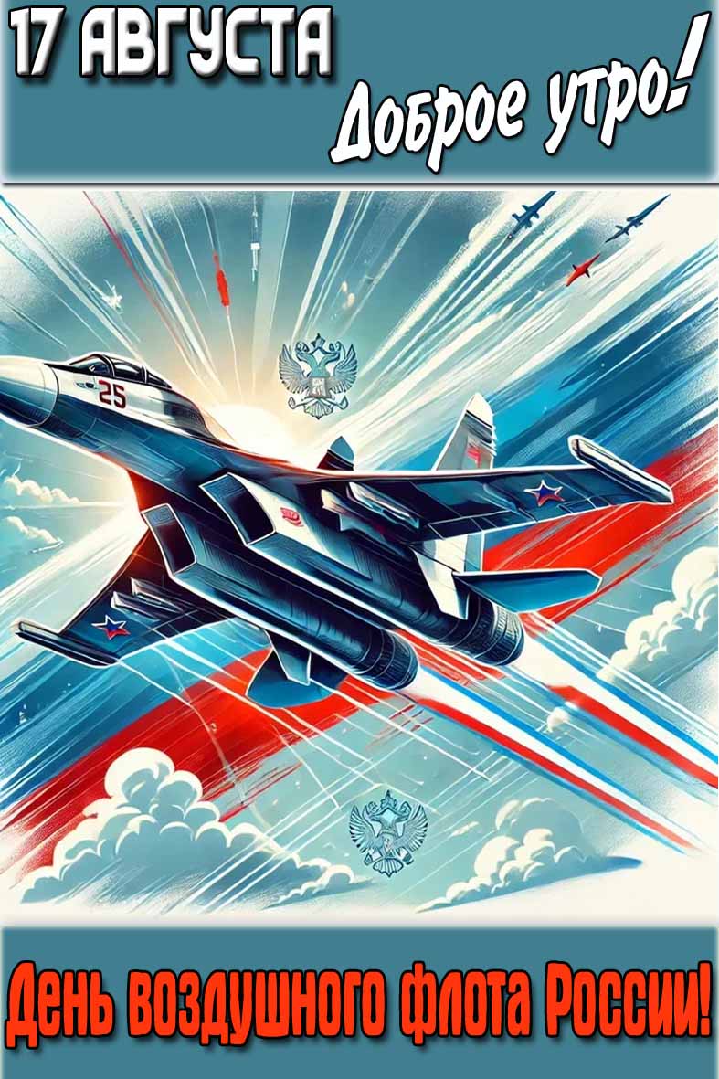 Открытка "17 августа доброе утро! День Воздушного Флота России!"