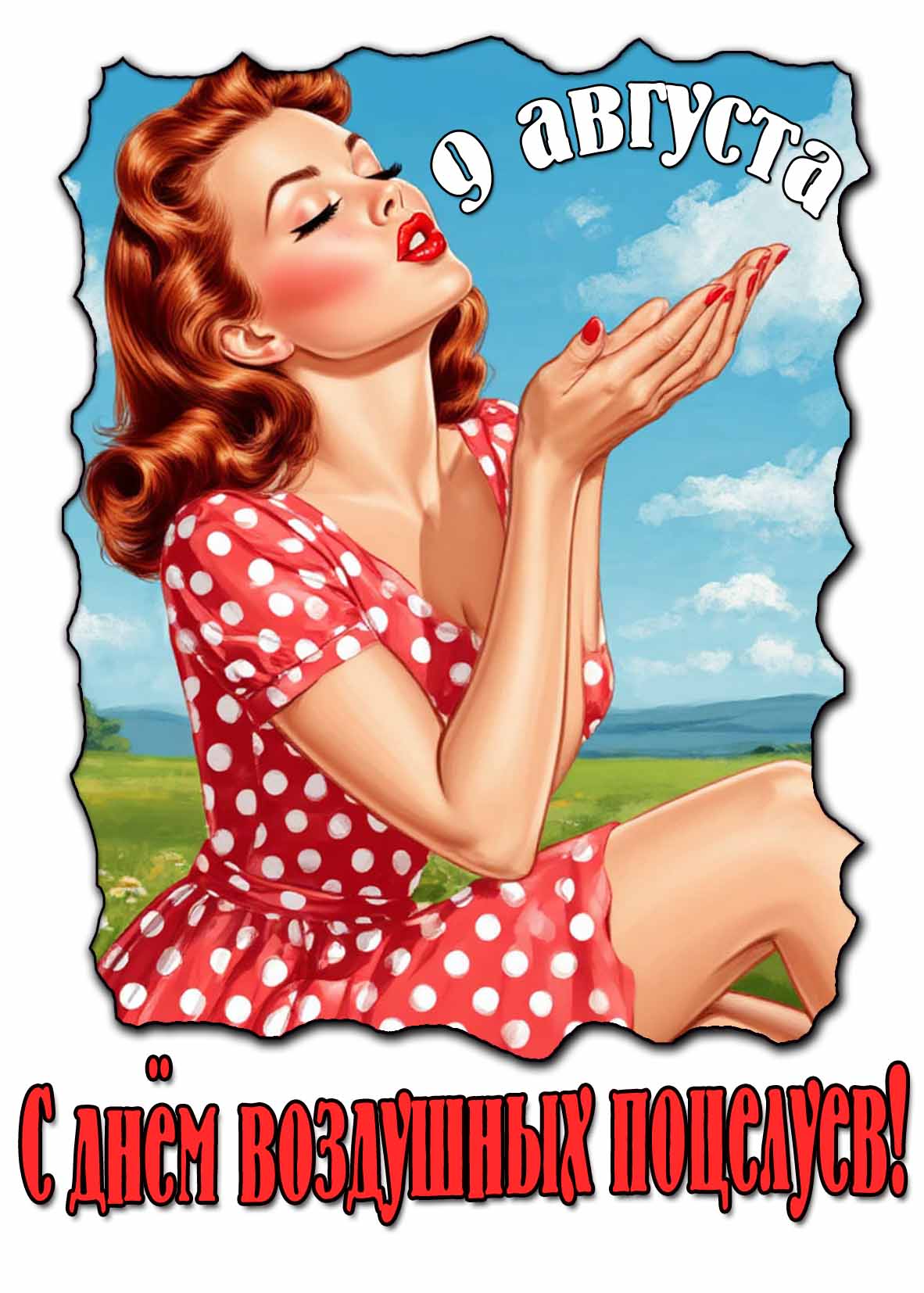 Красивая картинка с днём воздушных поцелуев 9 августа