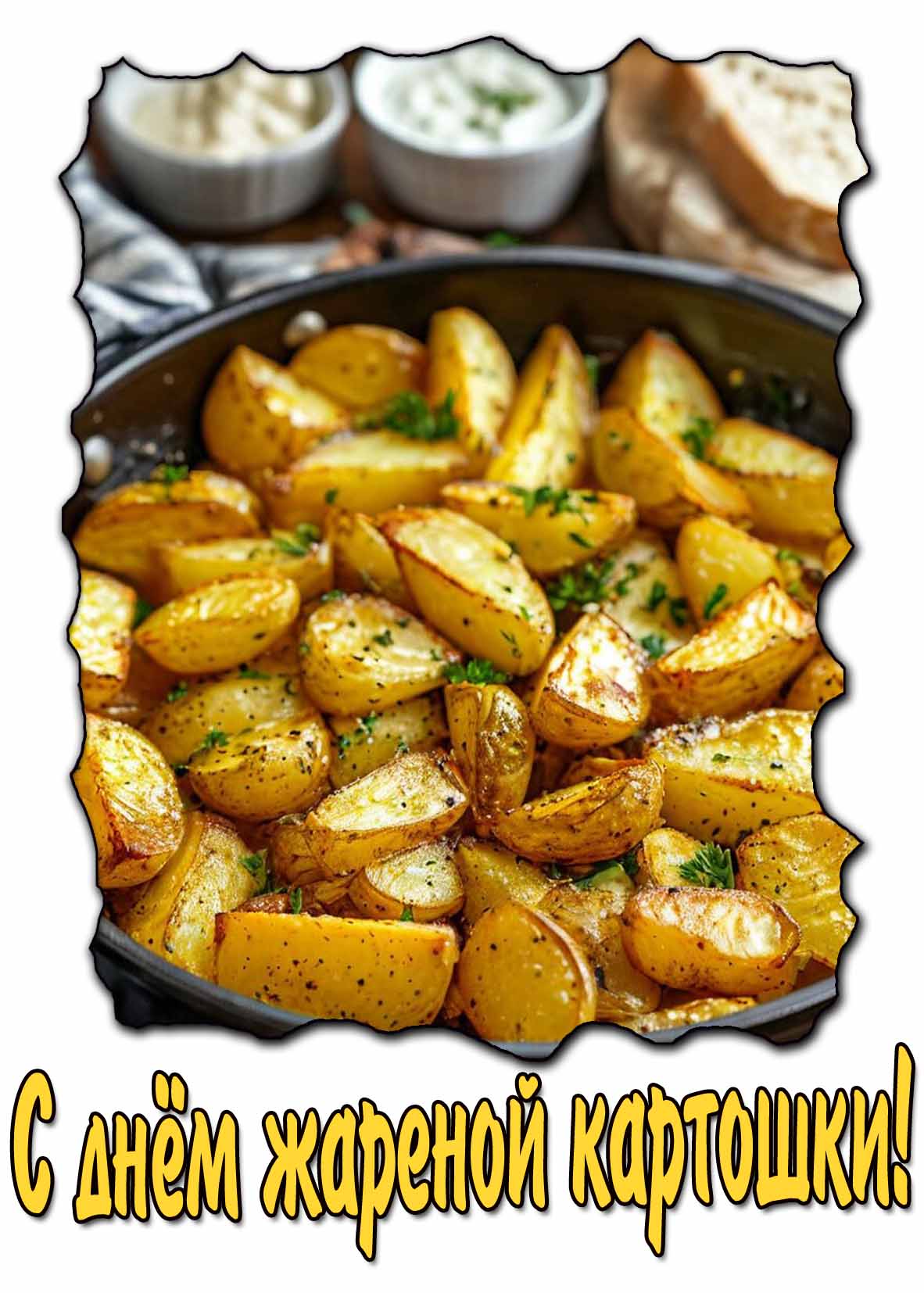 Открытка с днём жареной картошки