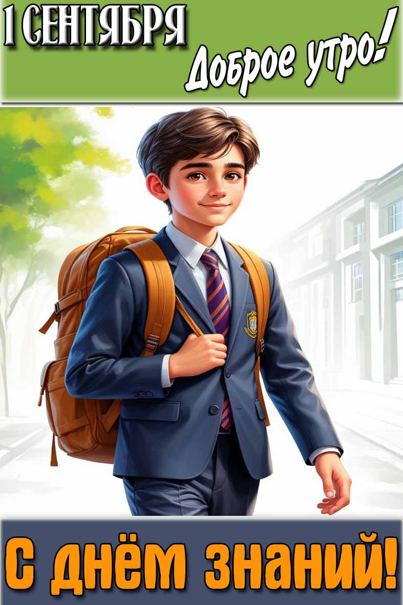 Картинка "1 сентября доброе утро! С днём знаний!"