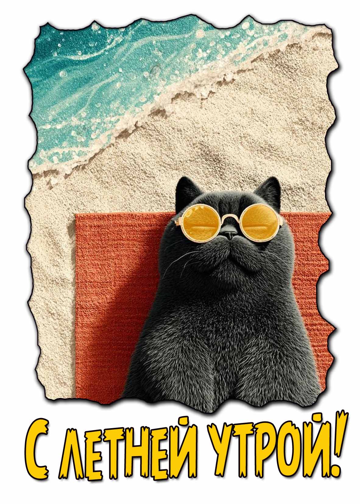 С летней утрой! - смешная картинка с котом