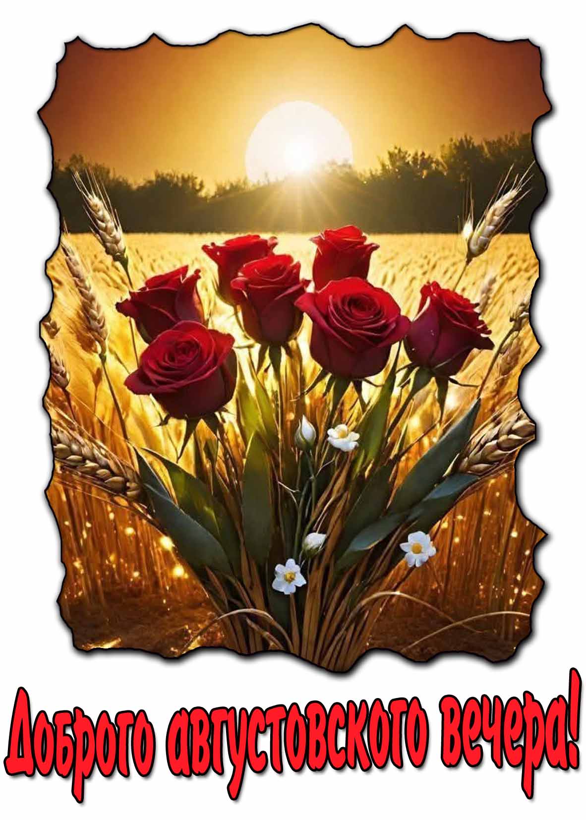Доброго августовского вечера! - красивая картинка с розами