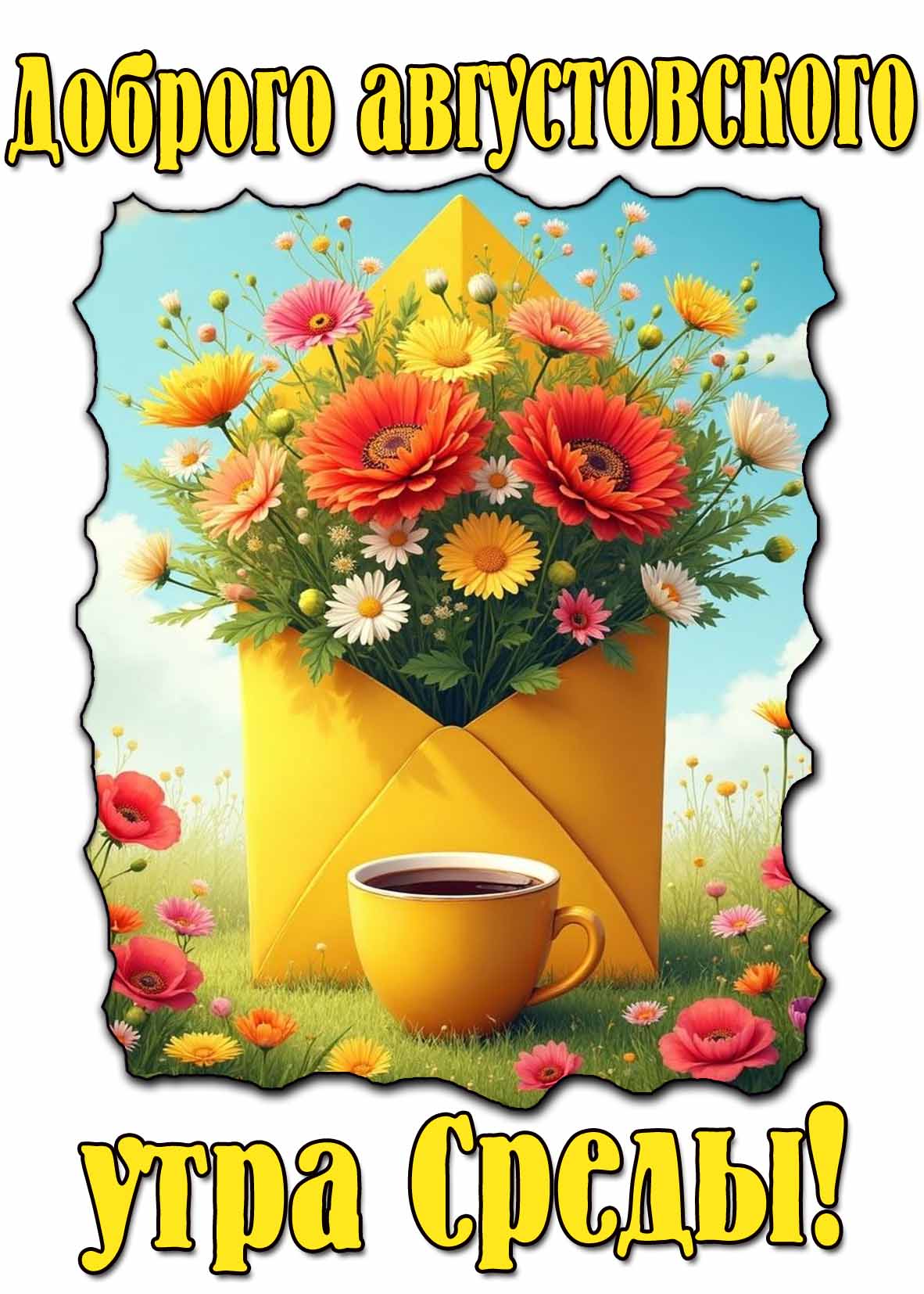 Картинка доброго августовского утра среды
