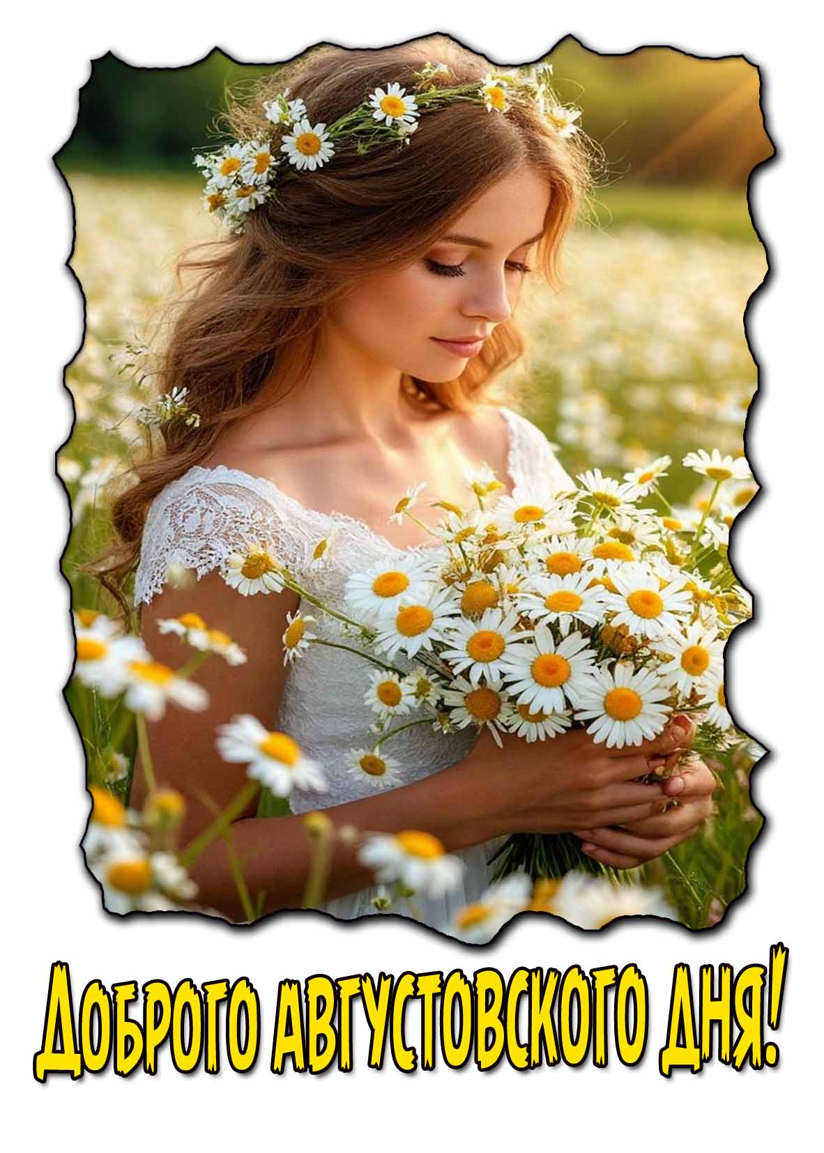 Доброго августовского дня! - картинка с ромашками