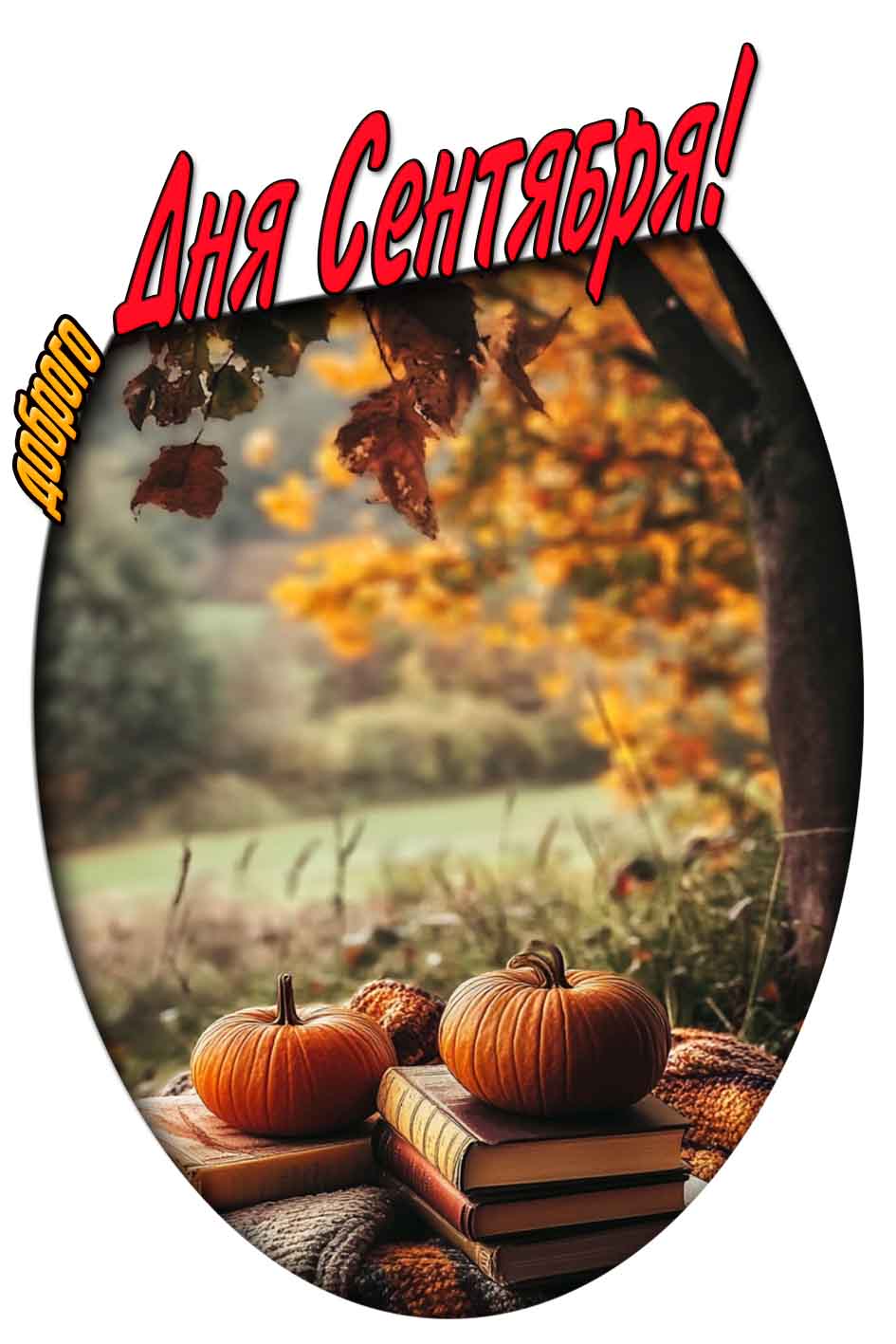 Доброго дня сентября! - картинка с тыквами