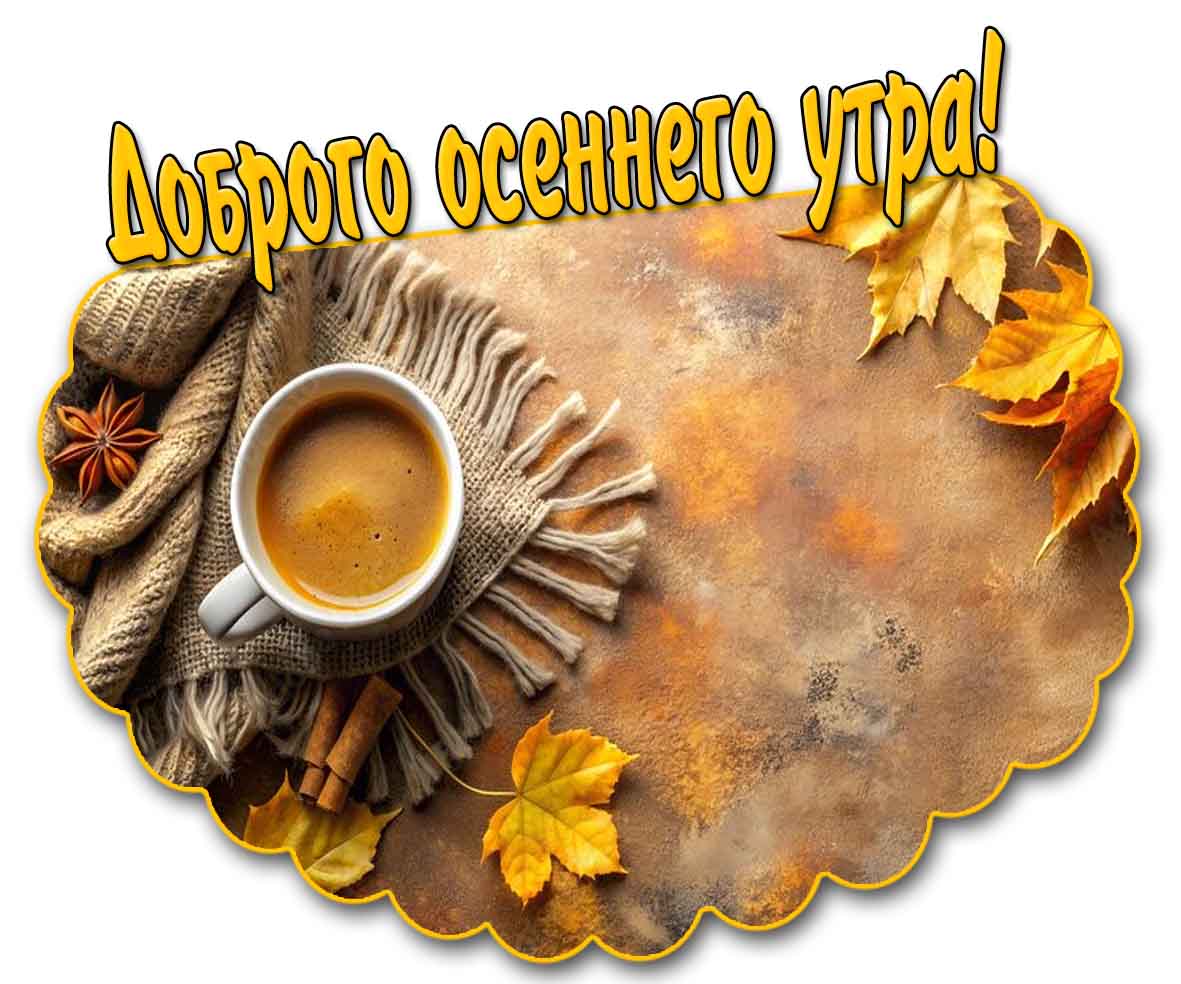 Доброго осеннего утра! - картинка с кофе
