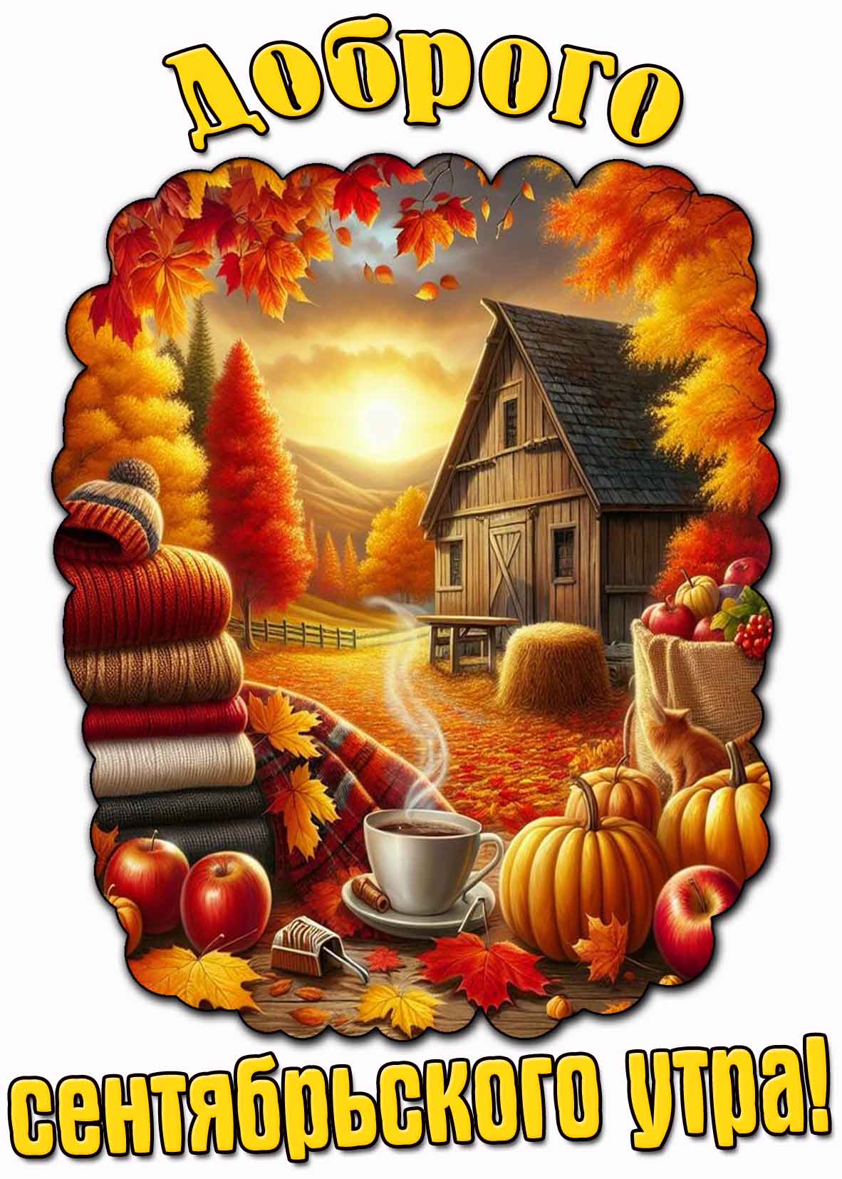 Красивая открытка доброго сентябрьского утра