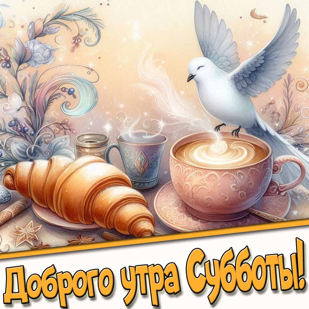 Доброго утра субботы! - красивая картинка с кофе