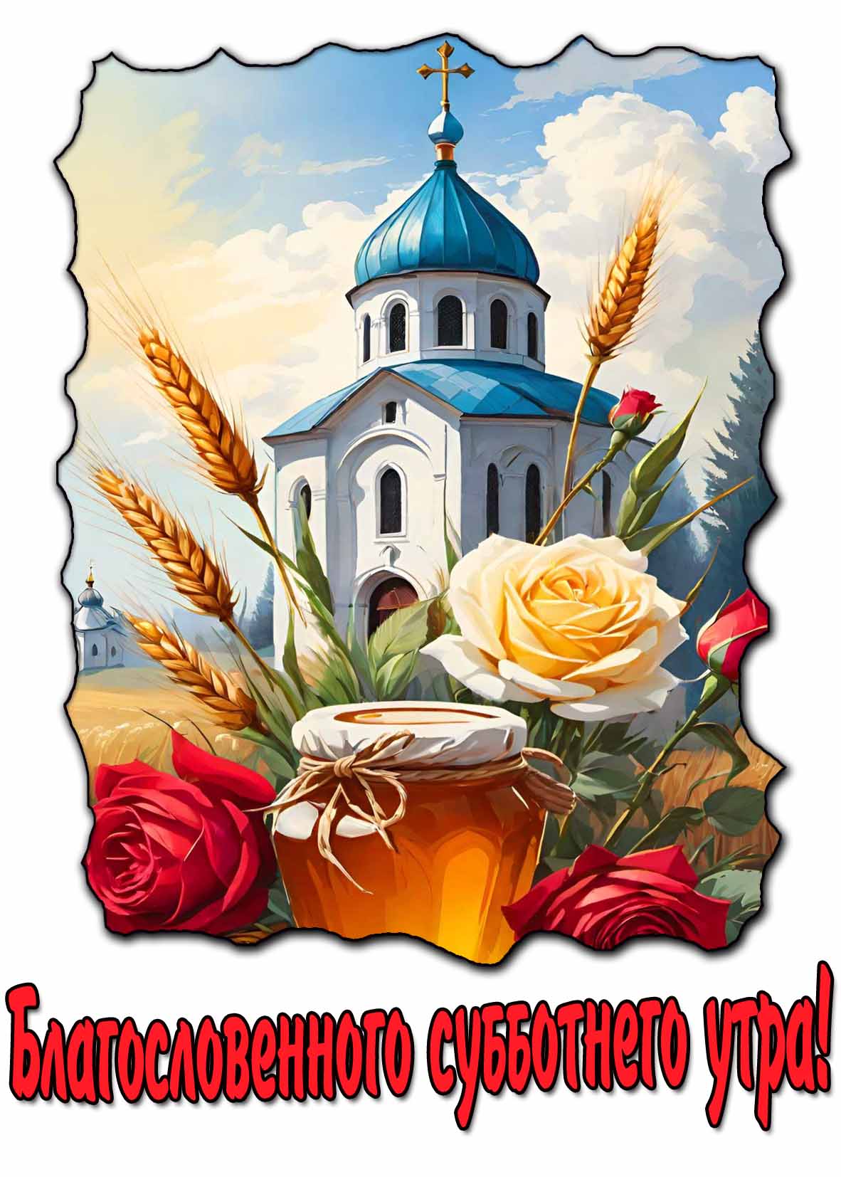 Открытка благословенного субботнего утра