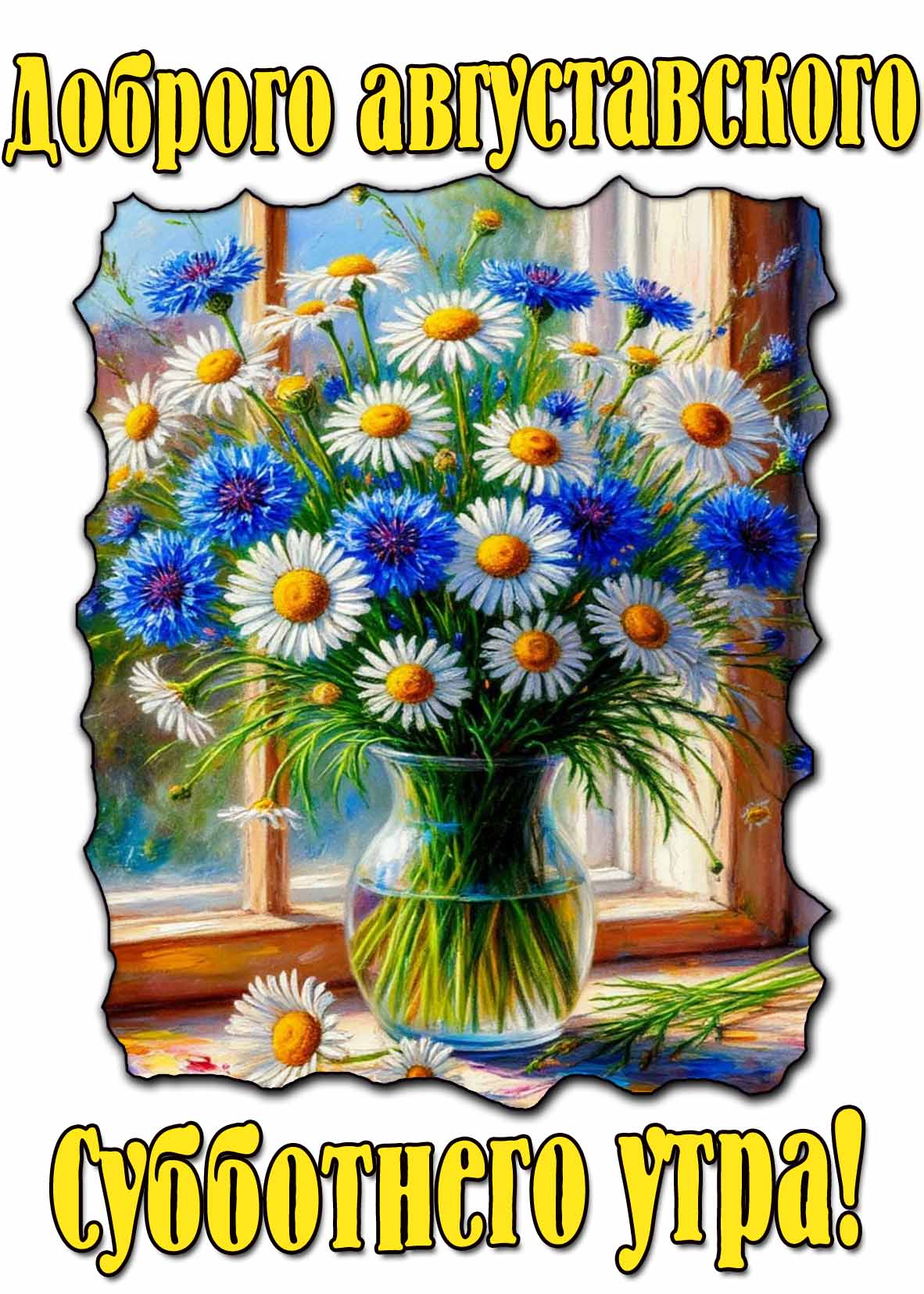 Открытка доброго августовского субботнего утра