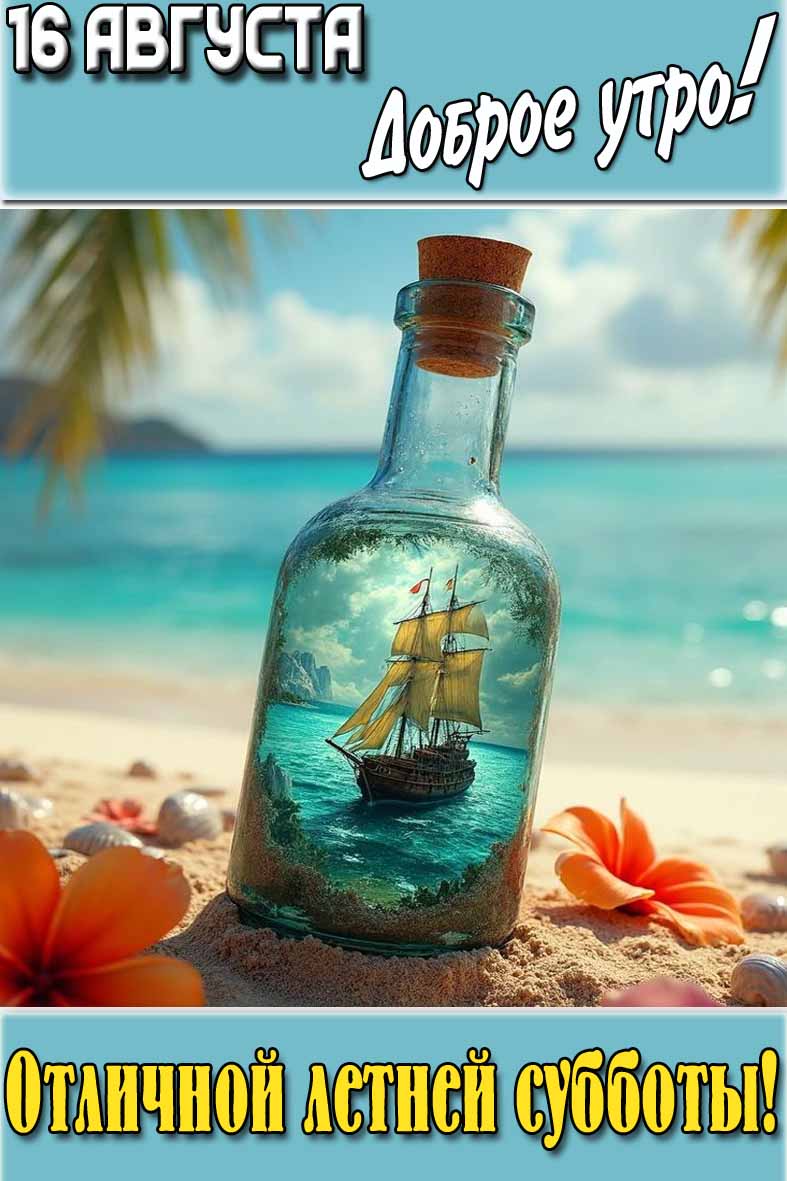 Картинка "16 августа доброе утро! Отличной летней субботы!"
