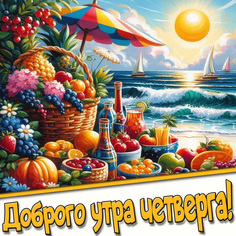 Доброго утра четверга! - красивая летняя открытка