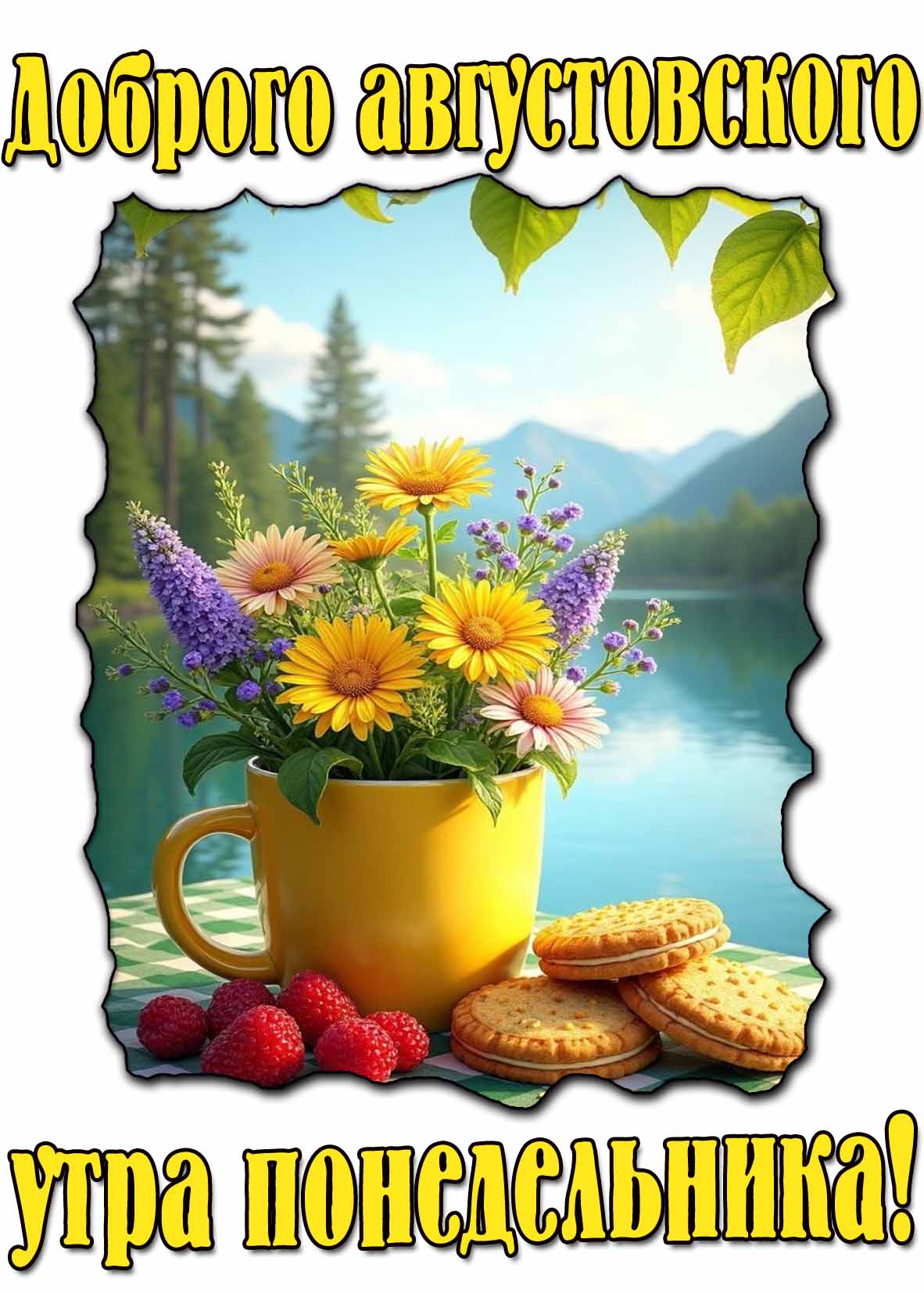 Открытка доброго августовского утра понедельника
