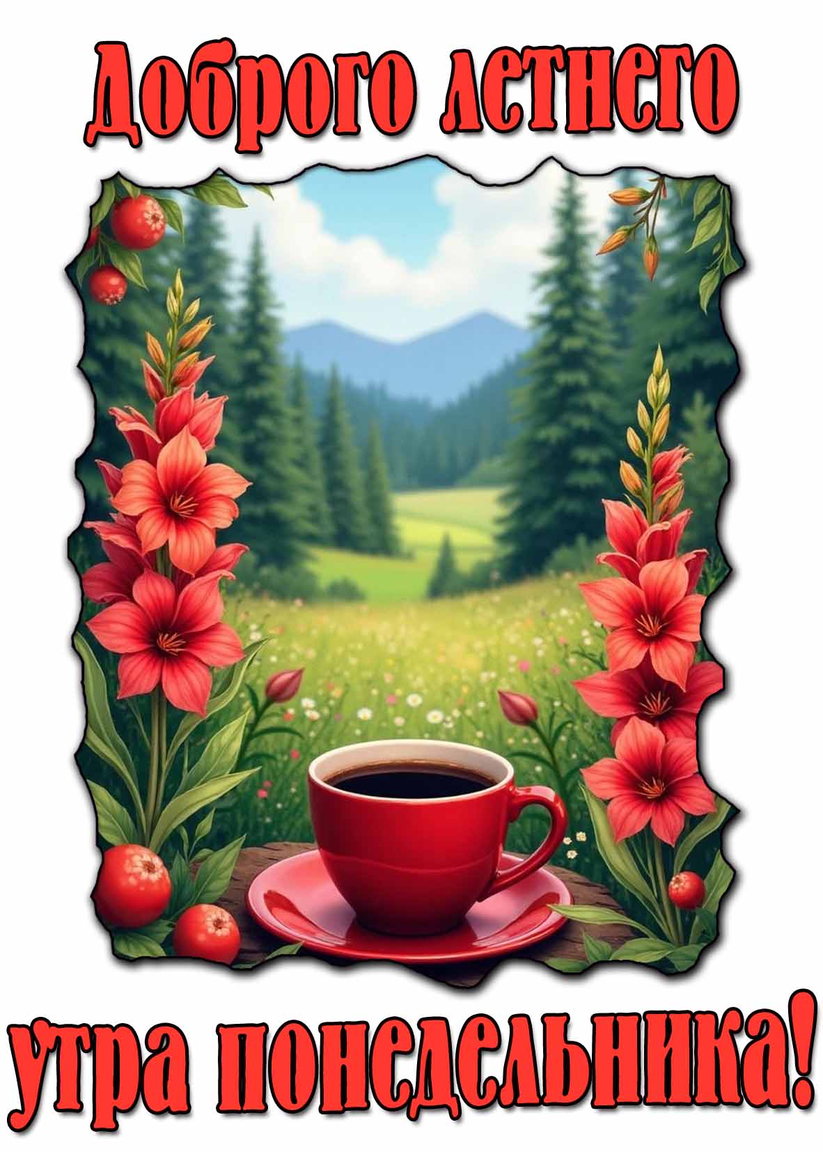 Картинка доброго летнего утра понедельника