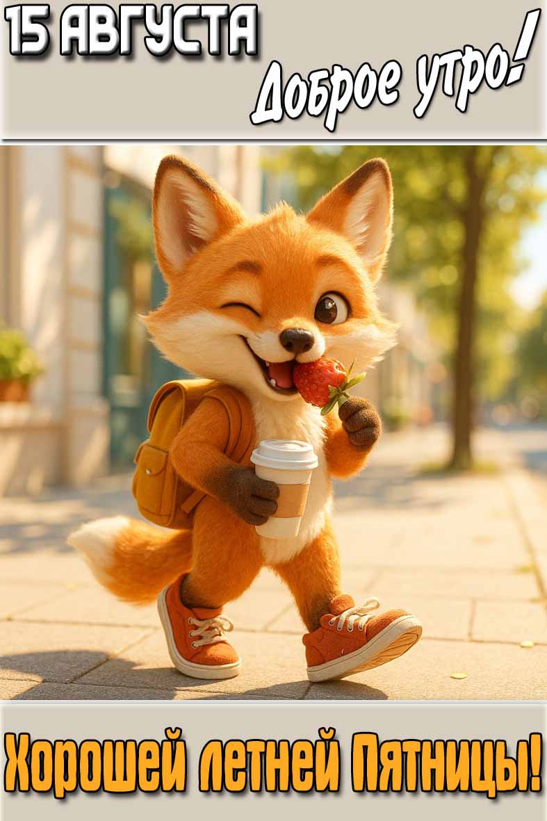 Картинка "15 августа доброе утро! Хорошей летней Пятницы!"