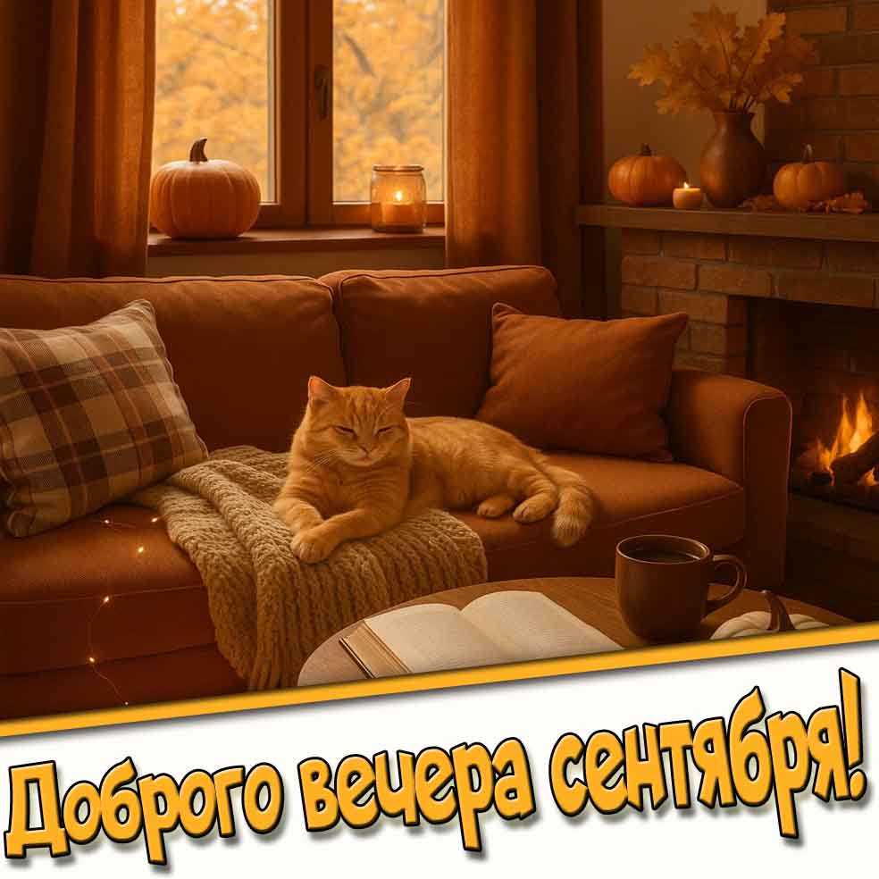 Открытка доброго вечера сентября