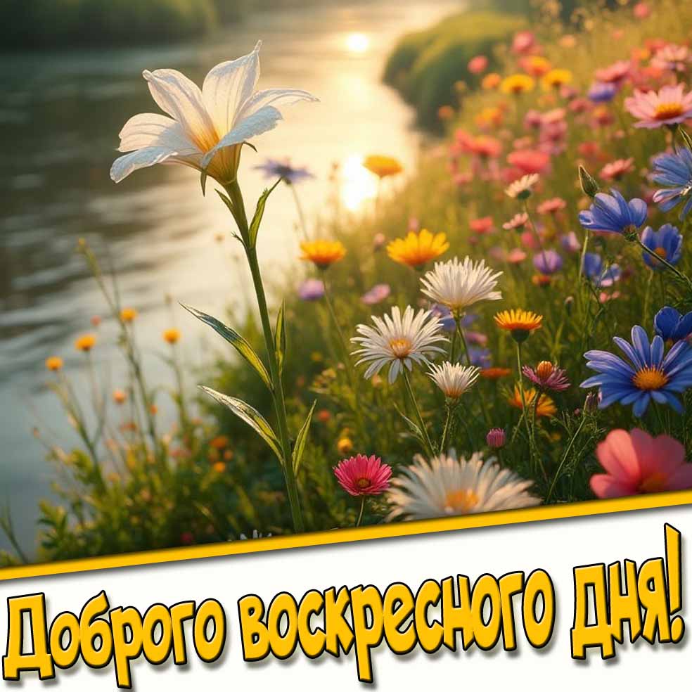Доброго воскресного дня! - картинка с летними цветами