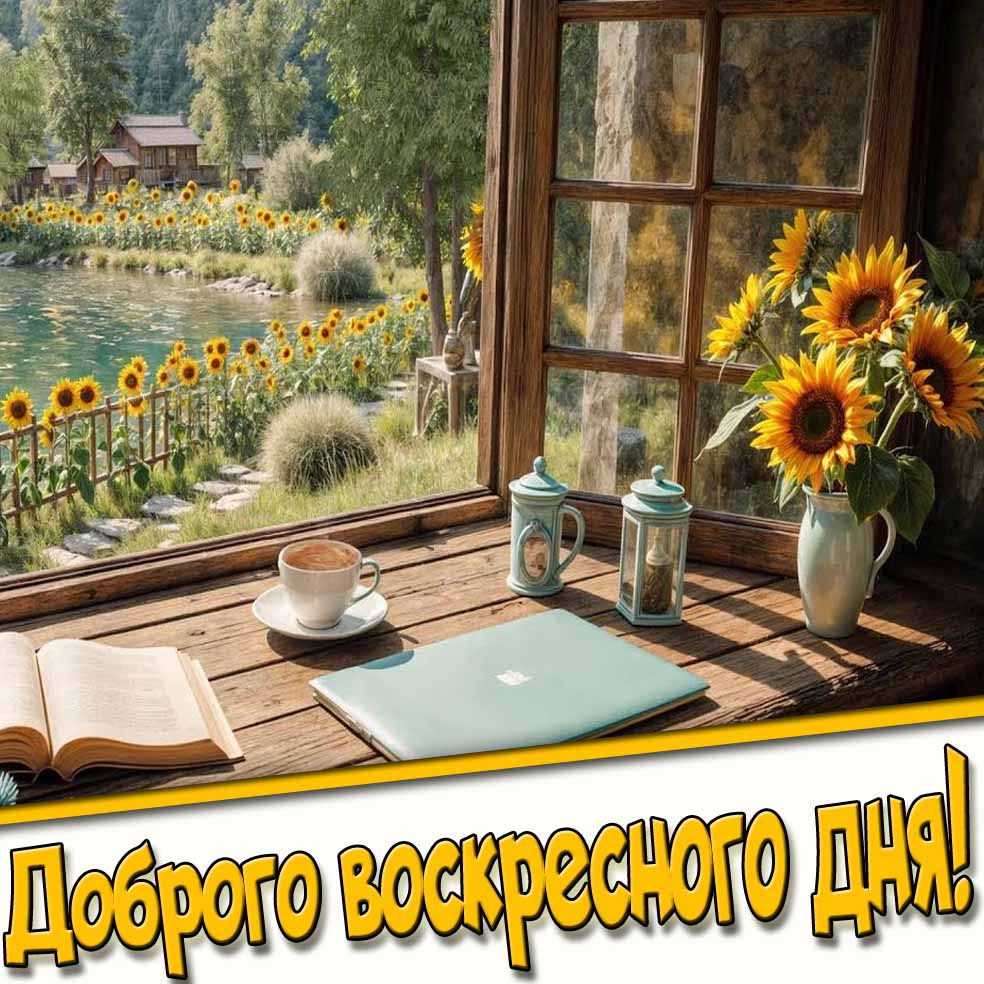 Картинка доброго воскресного дня с подсолнухами