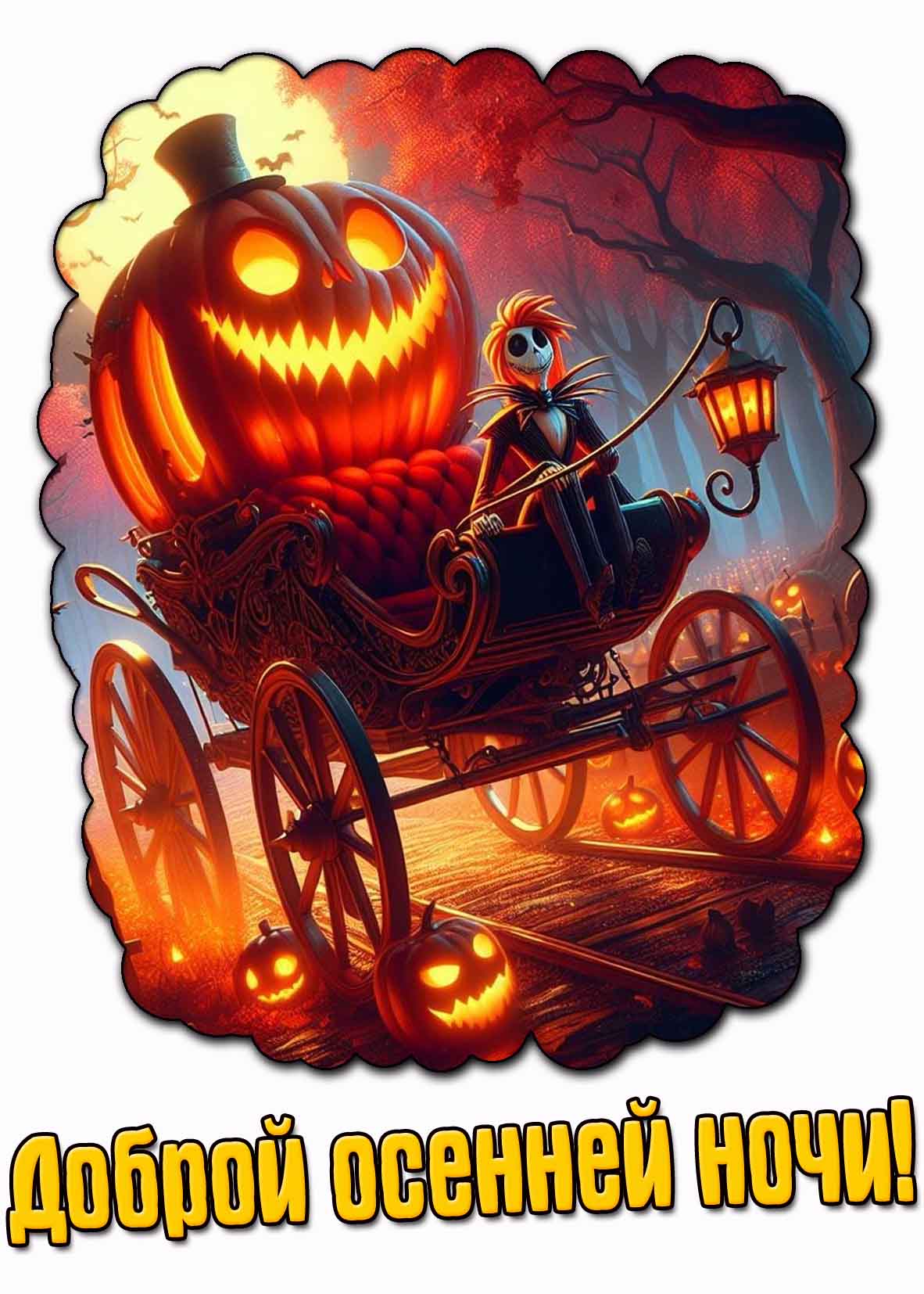 Зловещая картинка доброй осенней ночи