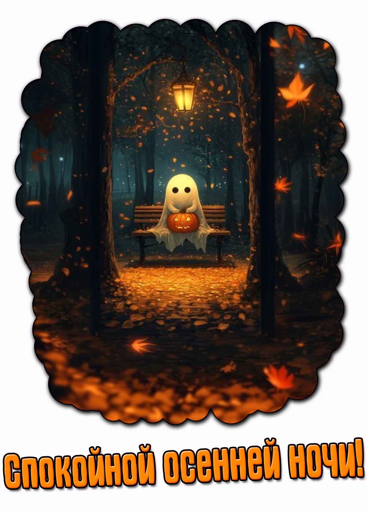 Спокойной осенней ночи! - необычная открытка