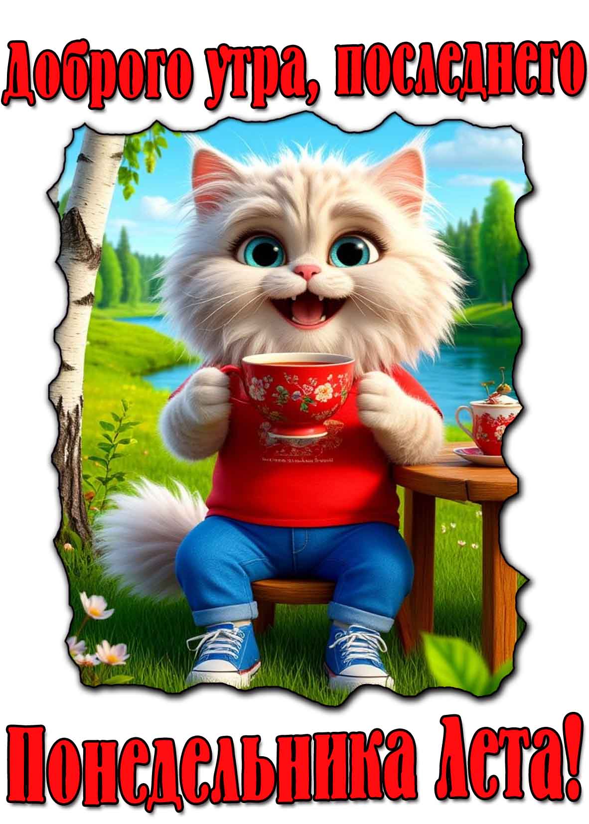 Картинка доброго утра последнего понедельника лета