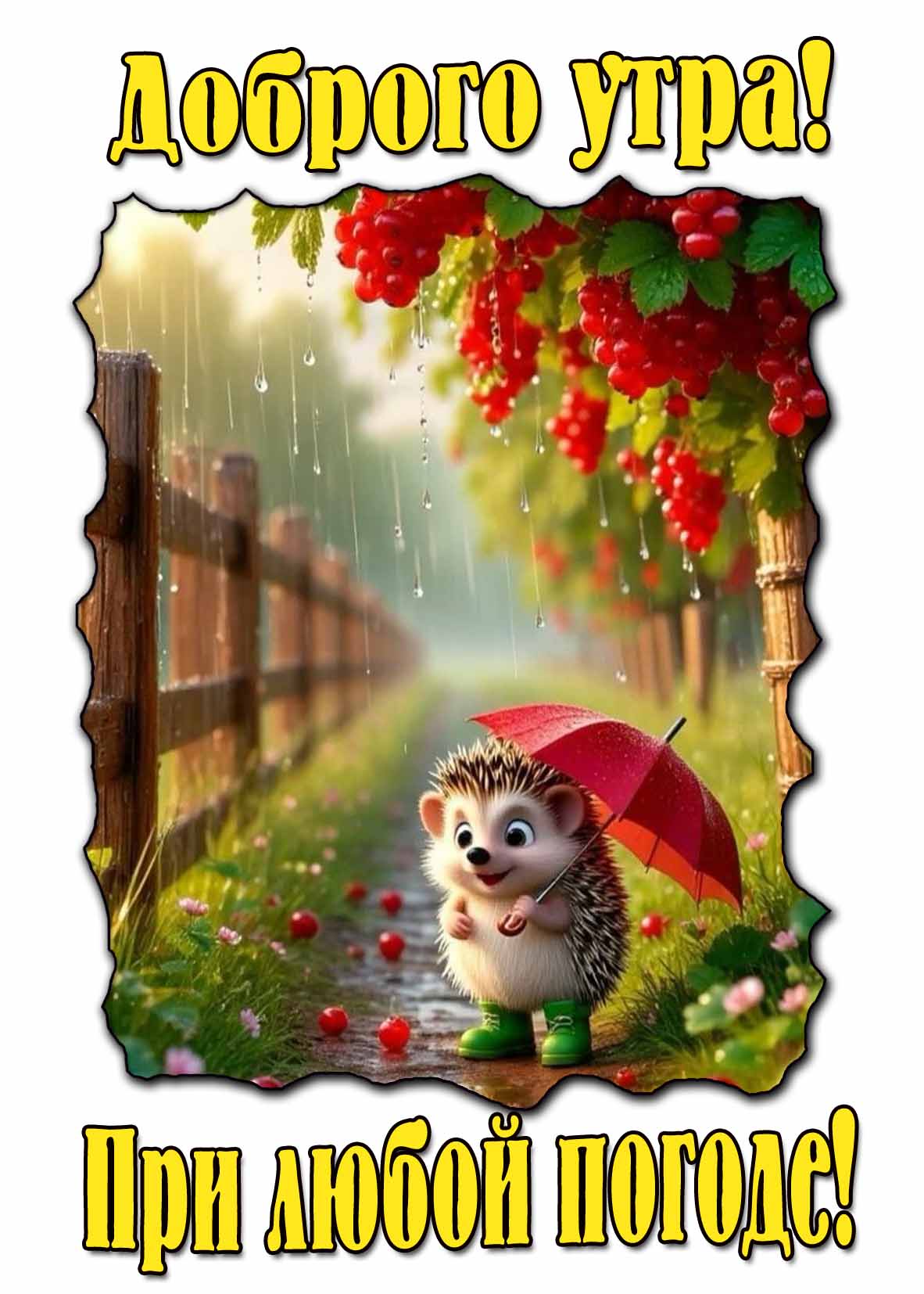 Открытка доброе дождливое утро