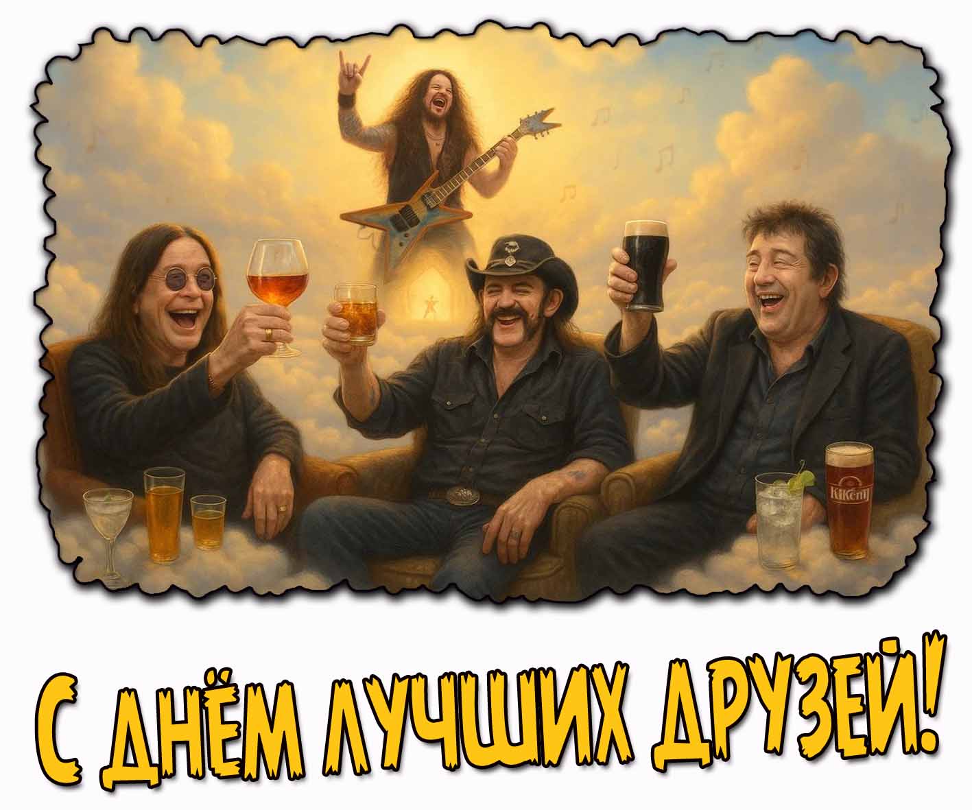 С днём лучших друзей! - картинка в рок стиле