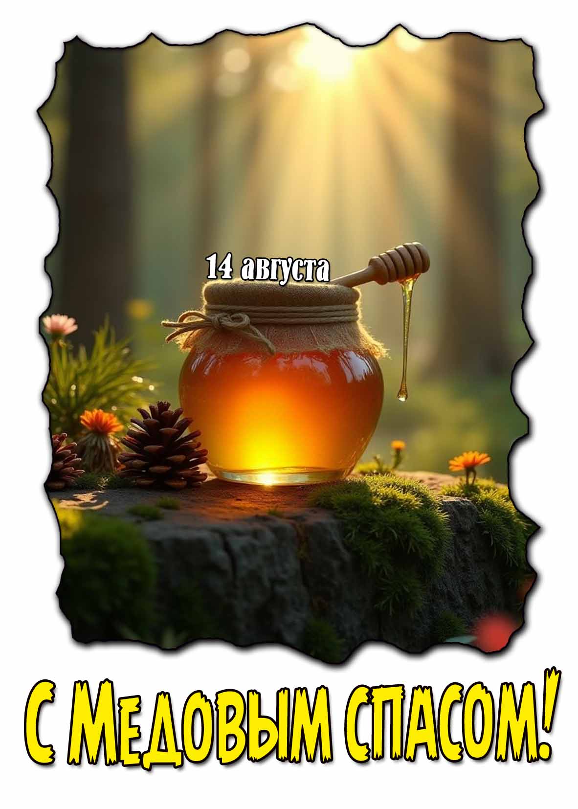 Летняя картинка с Медовым спасом 14 августа