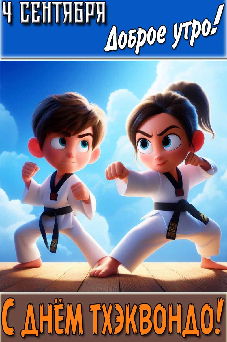 Картинка "4 сентября доброе утро! С днём тхэквондо!"