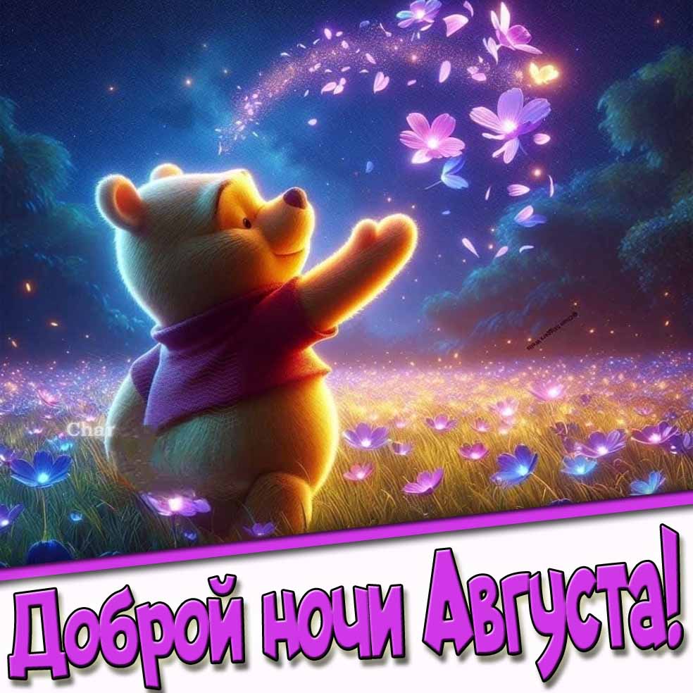 Мультяшная картинка доброй ночи августа
