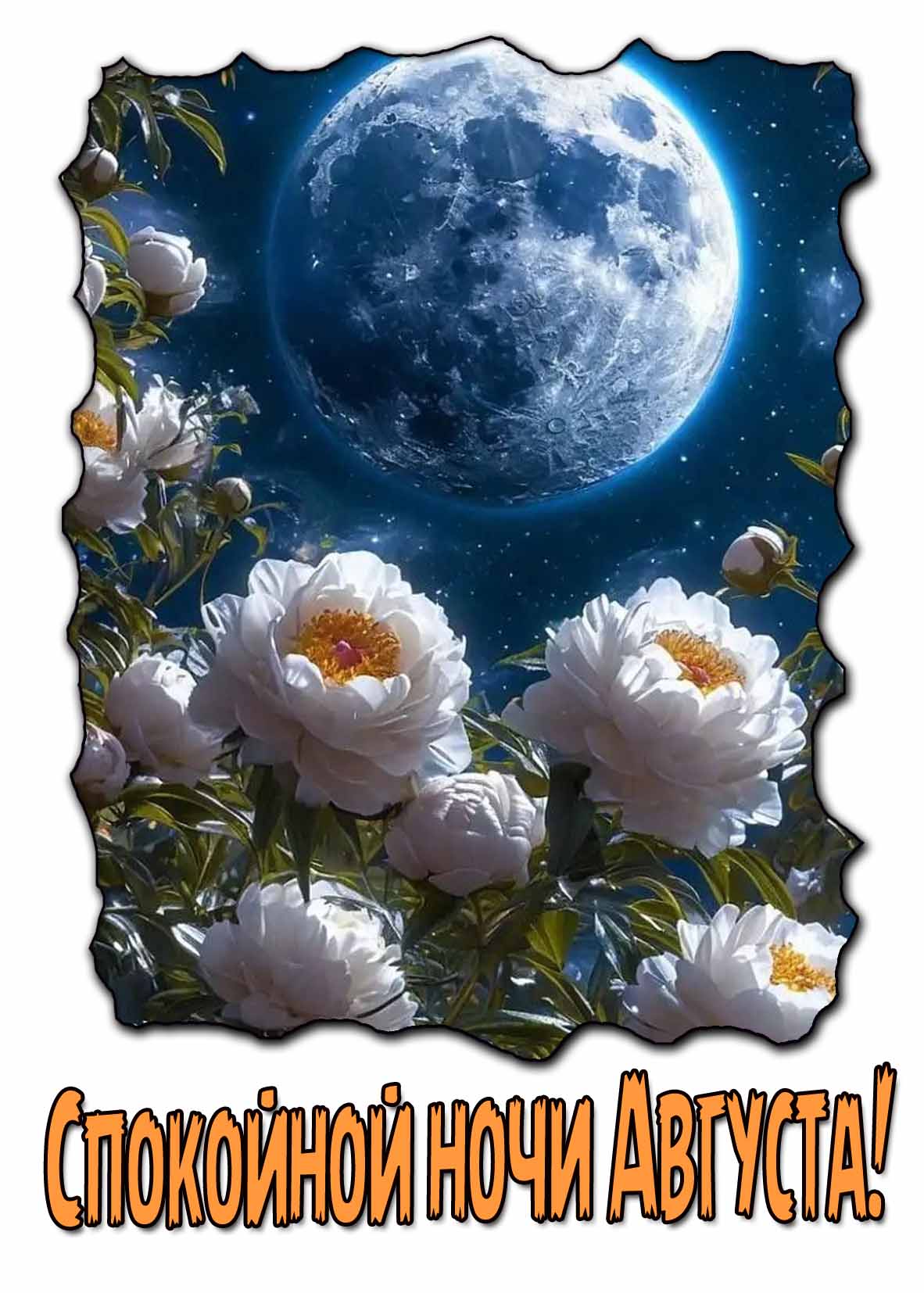 Спокойной ночи августа! - красивая открытка