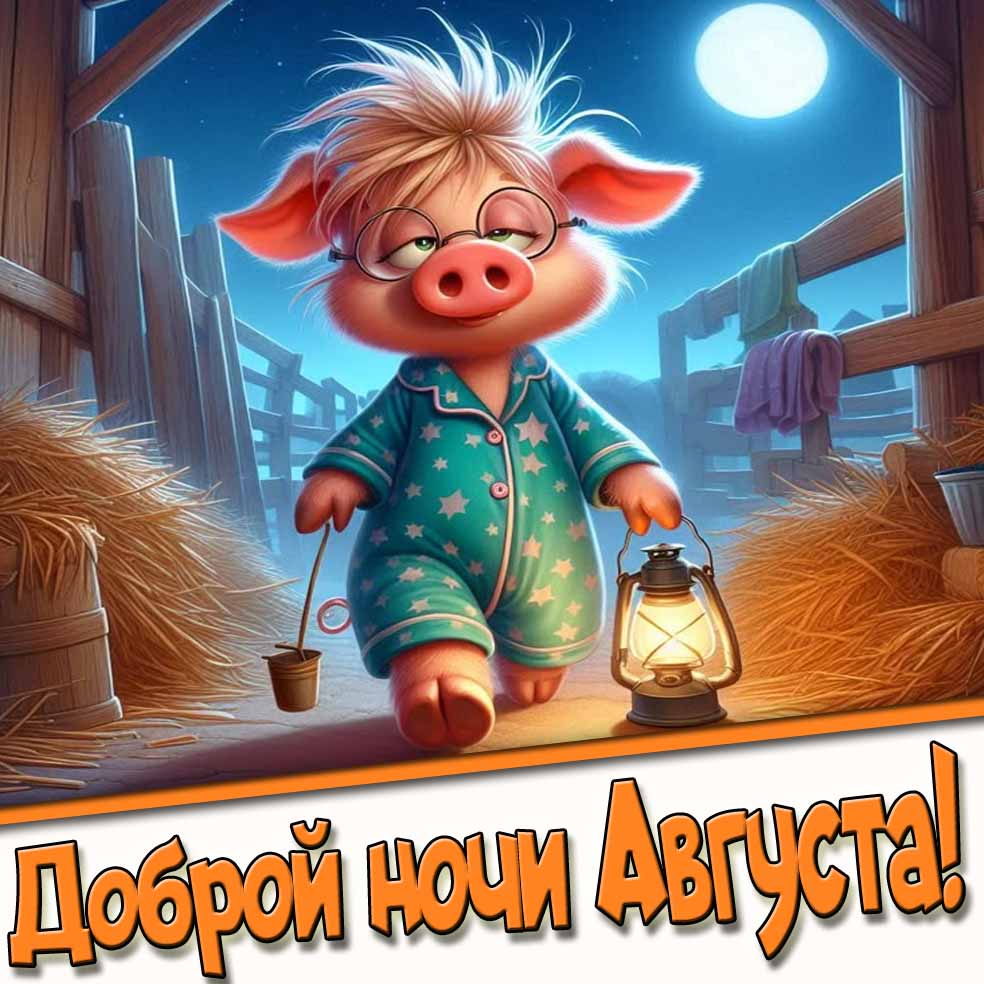 Доброй ночи Августа! - смешная открытка