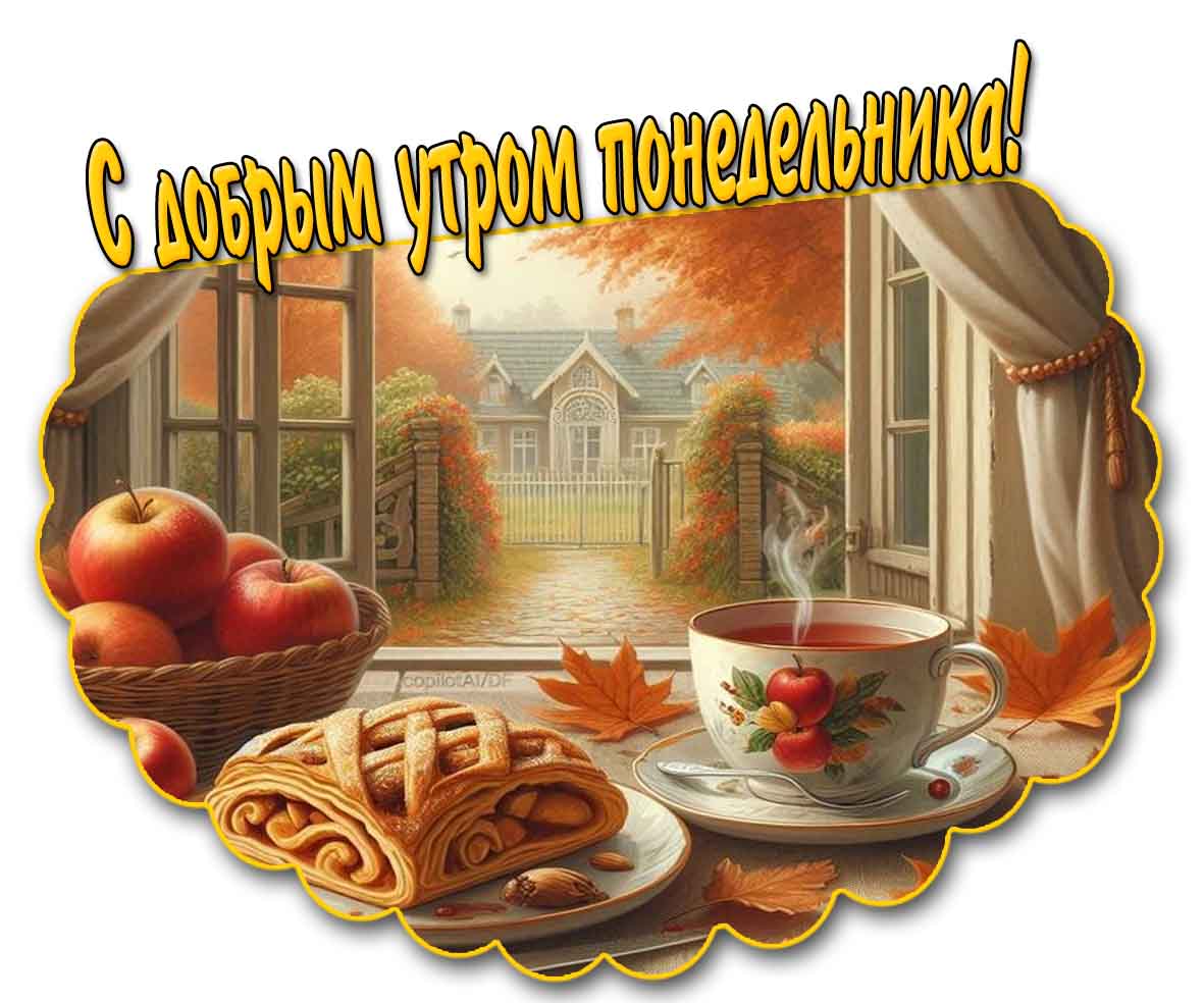 С добрым утром понедельника! - осеняя открытка