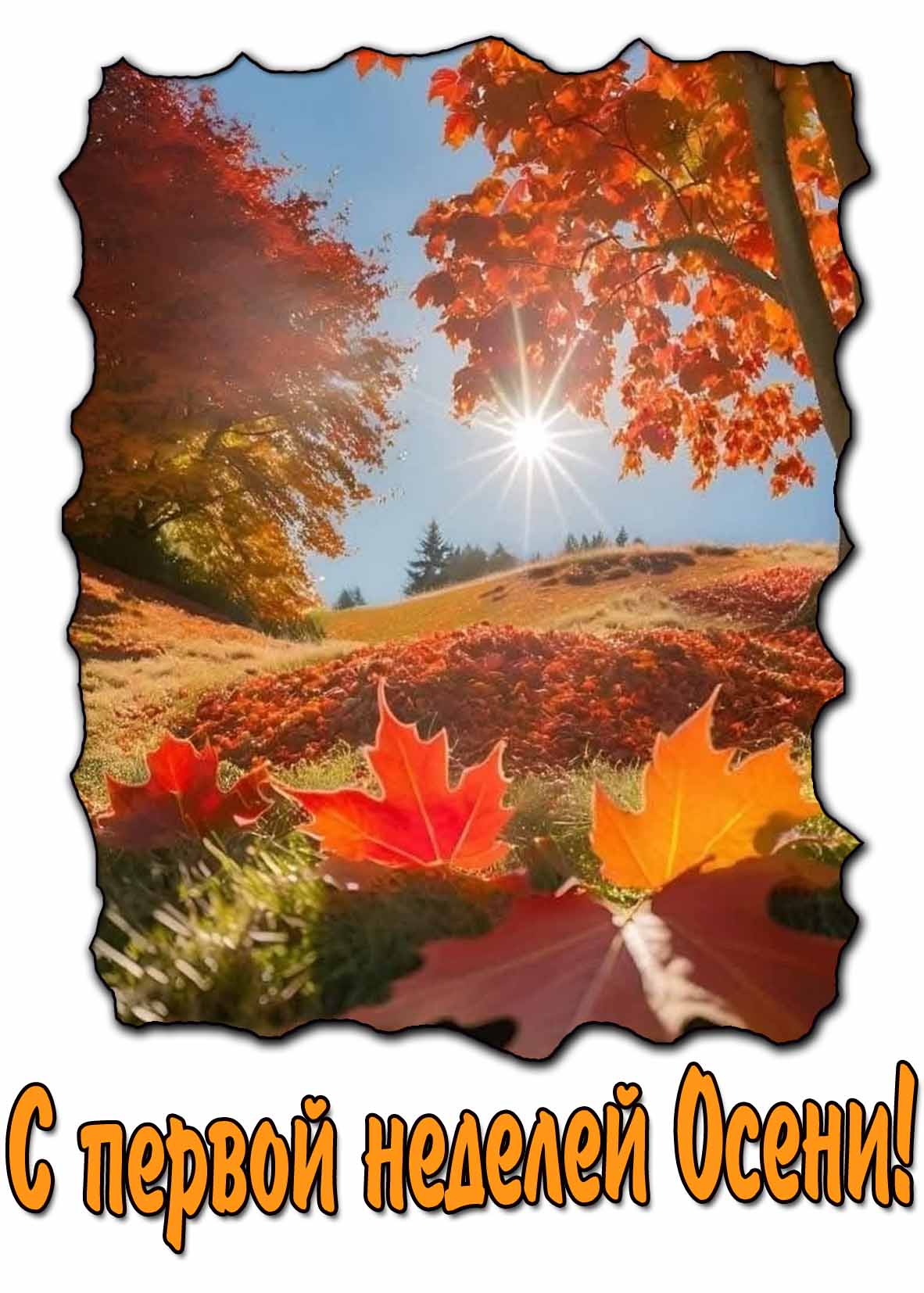 Открытка с первой неделей осени