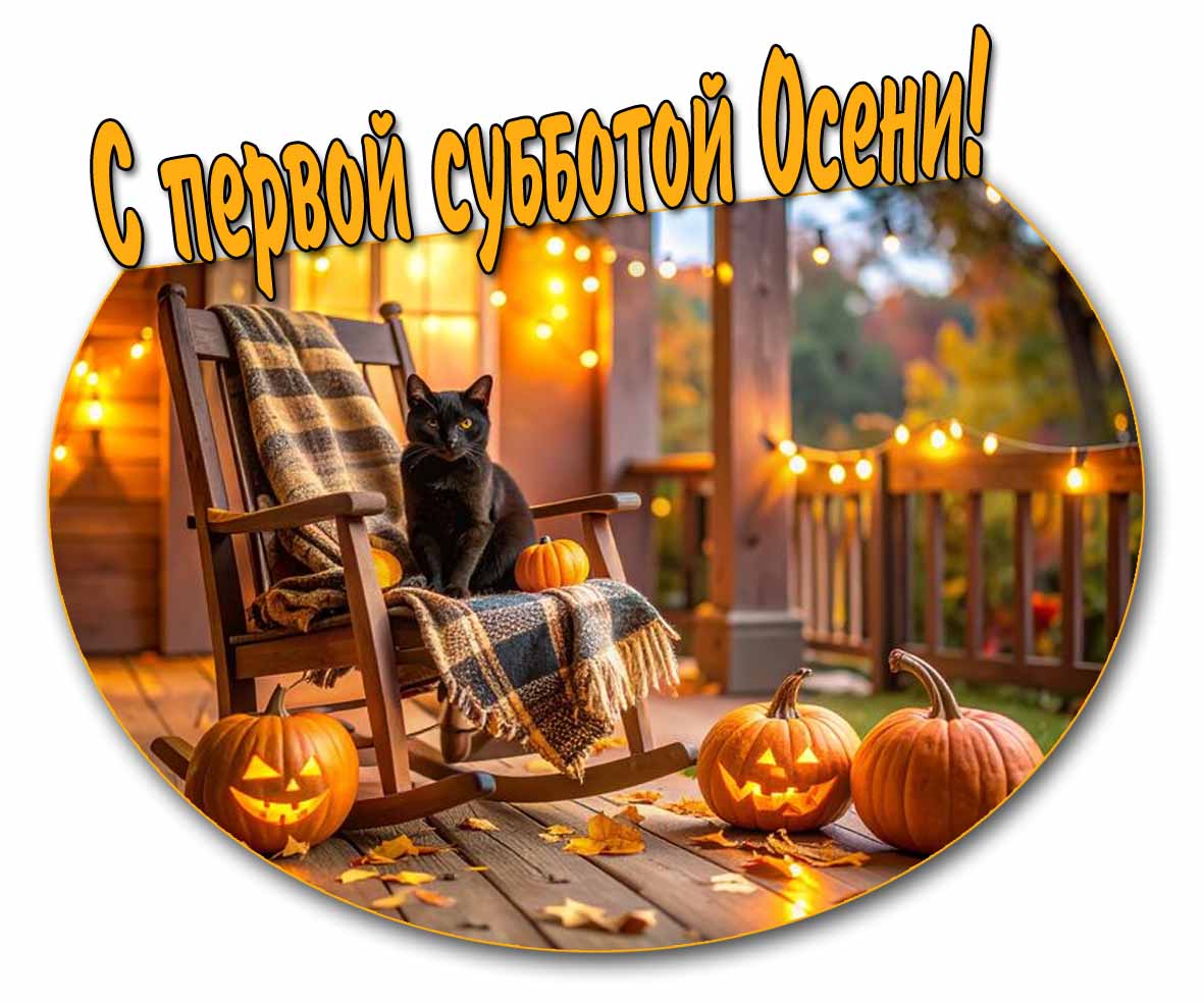 Прикольная открытка с первой субботой Осени