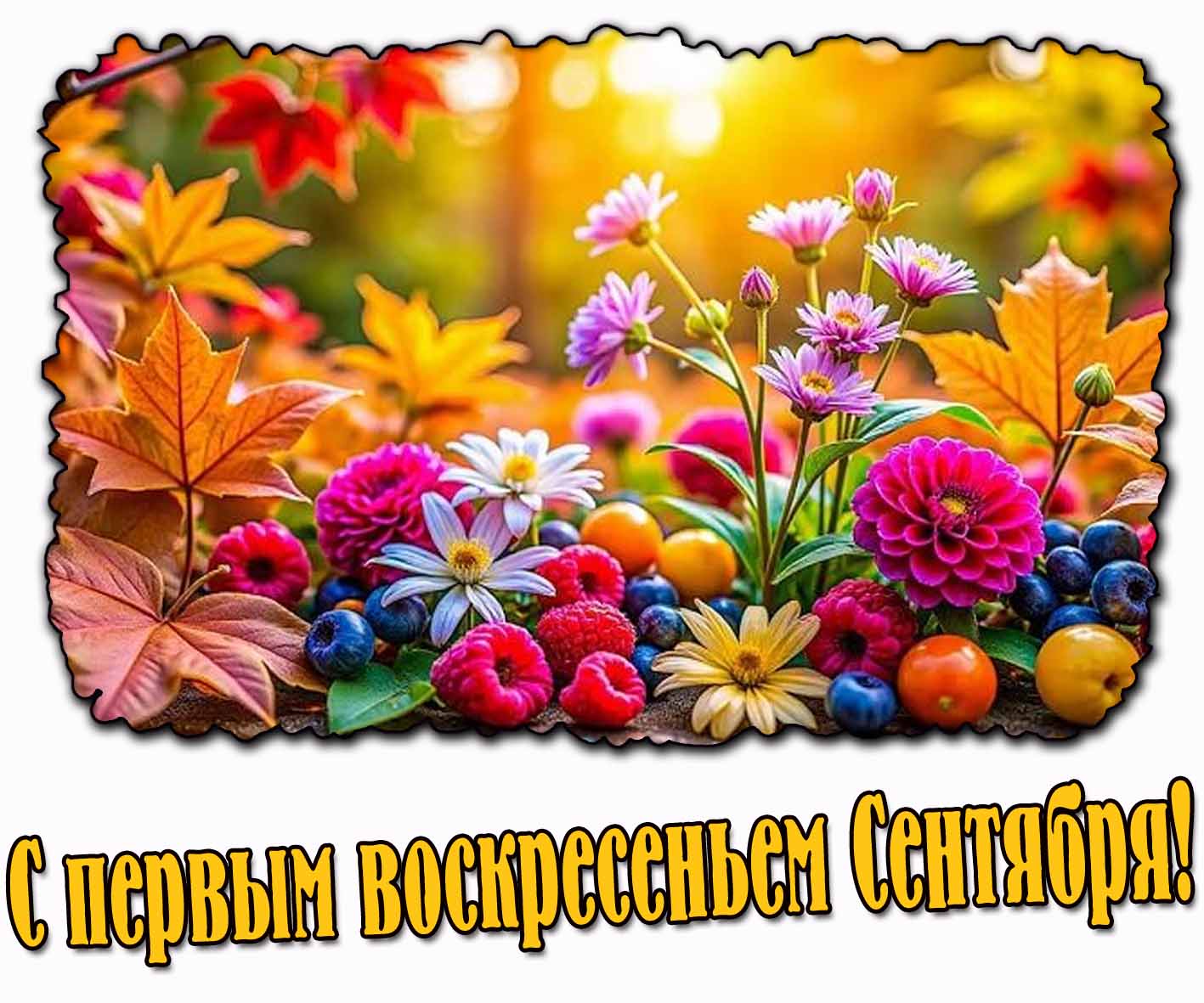 Открытка с первым воскресеньем Сентября