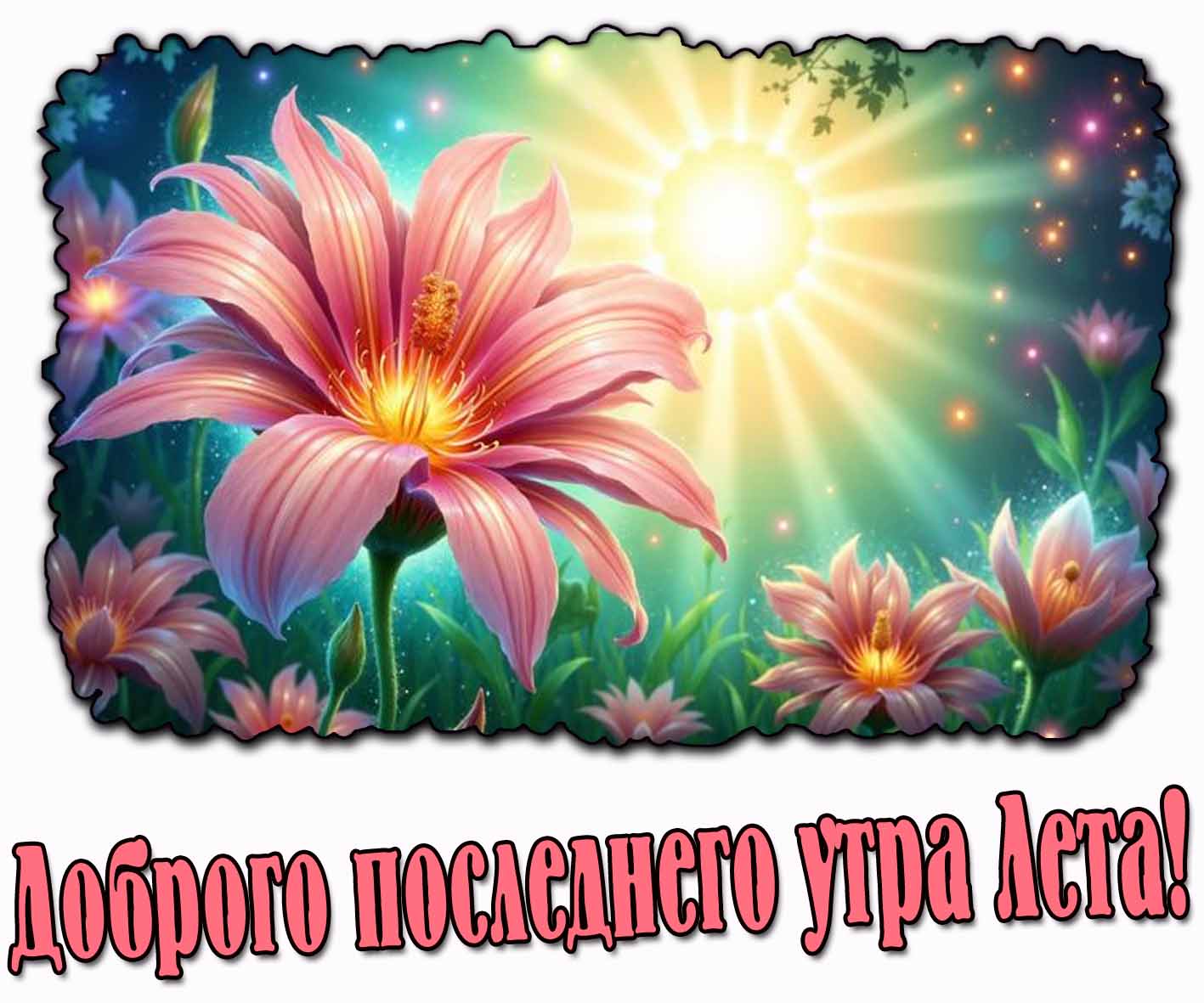 Открытка доброго последнего утра лета