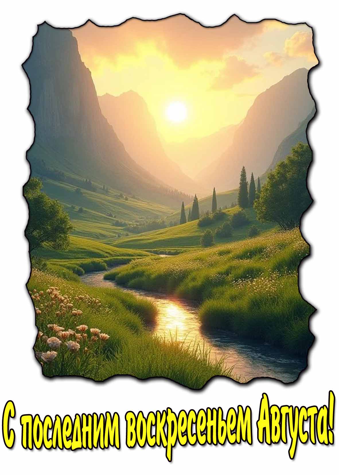 Открытка с последним воскресеньем Августа